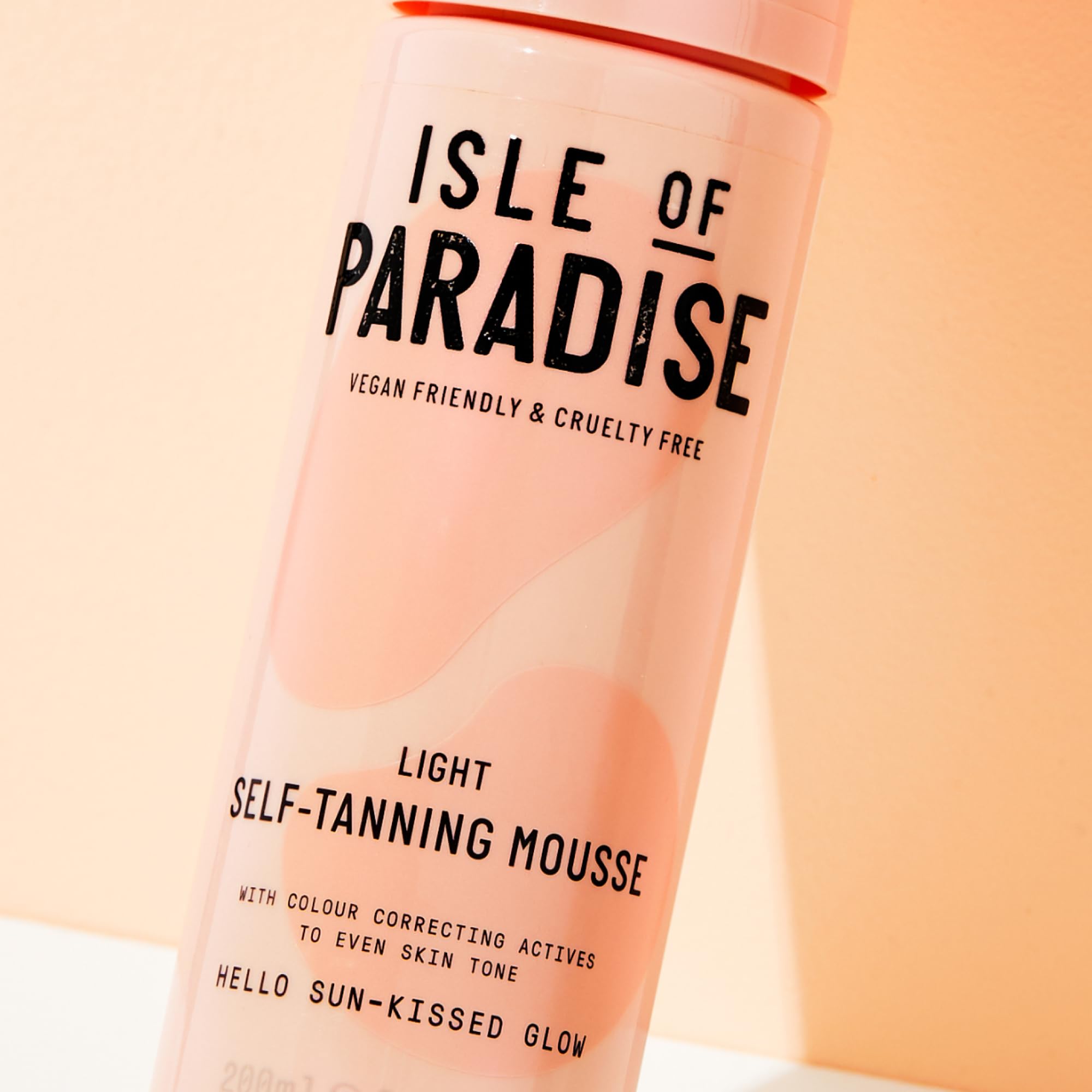 Isle of Paradise Self-Tanning Mousse, Light - Color Correcting Tanning Foam with Grapefruit, Chia Seed, and Avocado Oils - Strea