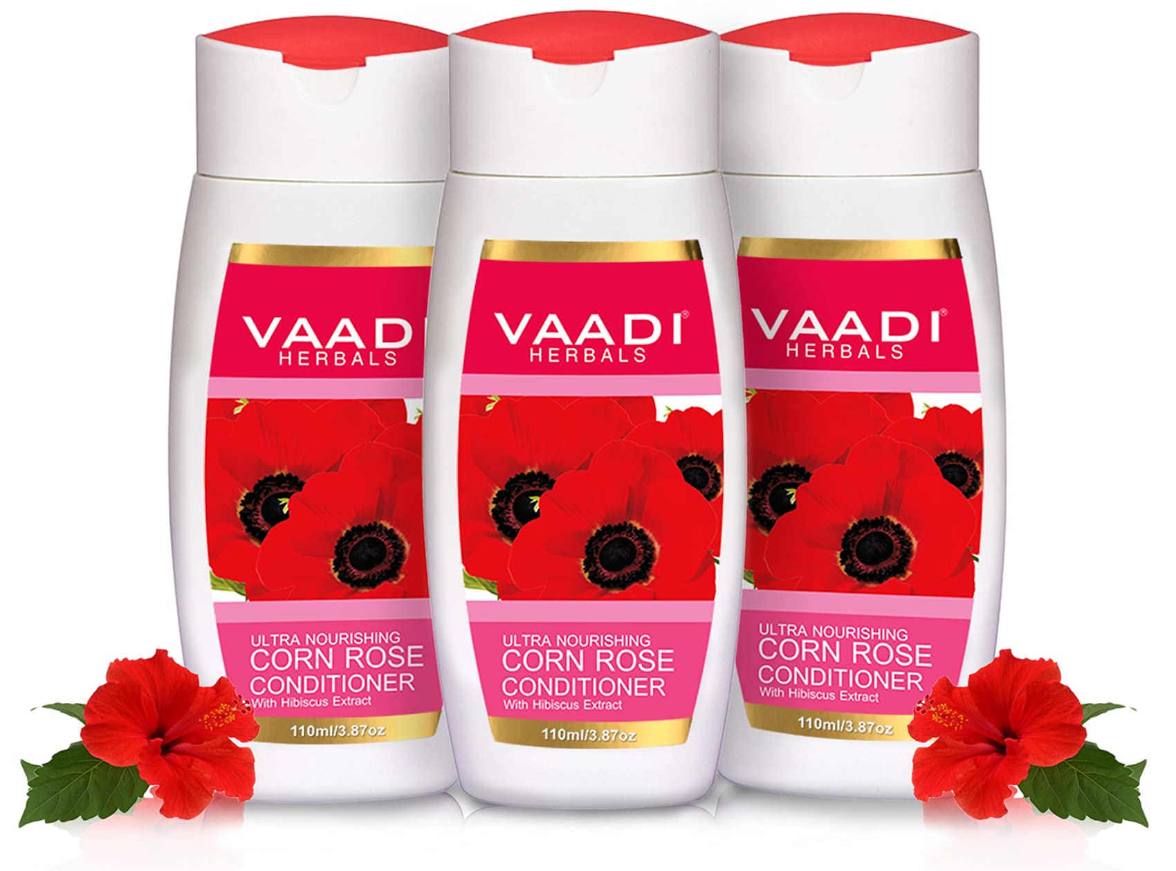 Vaadi Herbals Corn Rose Conditioner With Hibiscus Extract, 110Ml X 3