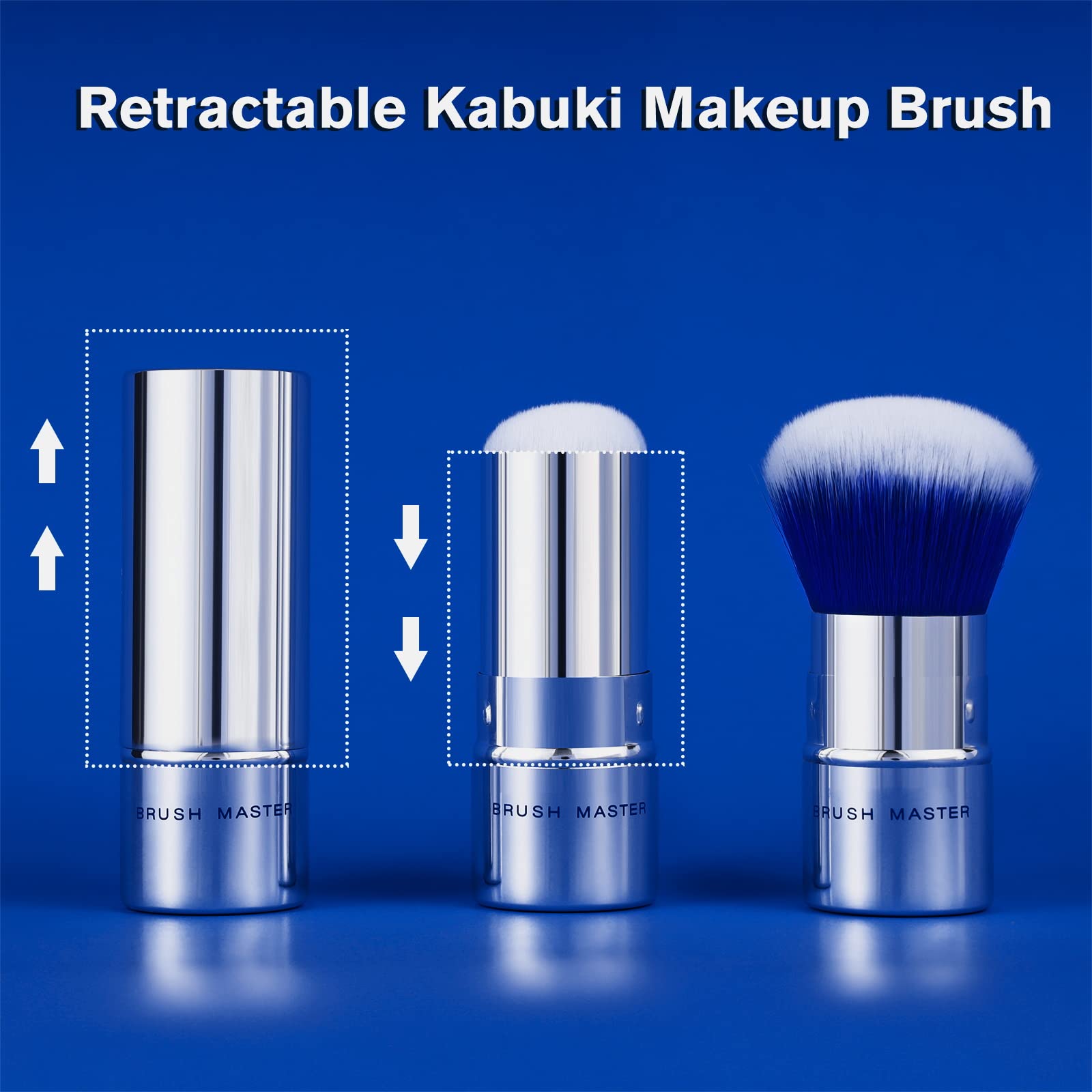 Brush Master Retractable Kabuki Makeup Brush Travel Powder Brush For Foundation, Blush, Bronzer, Concealer, Portable Brush W/Cov