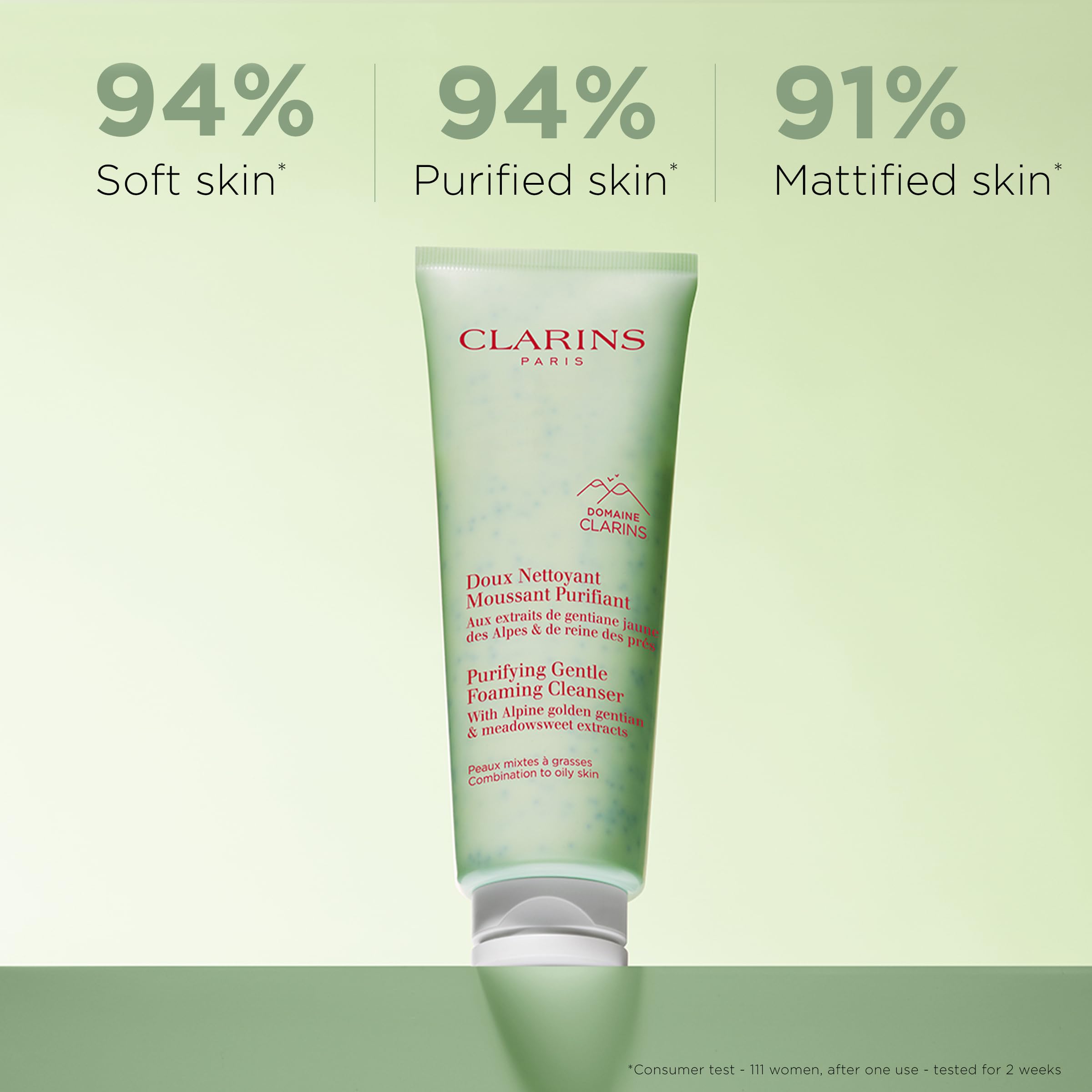 Clarins NEW Purifying Gentle Foaming Face Cleanser | Cleanses, Purifies, Softens and Mattifies| Combination To Oily Skin Types