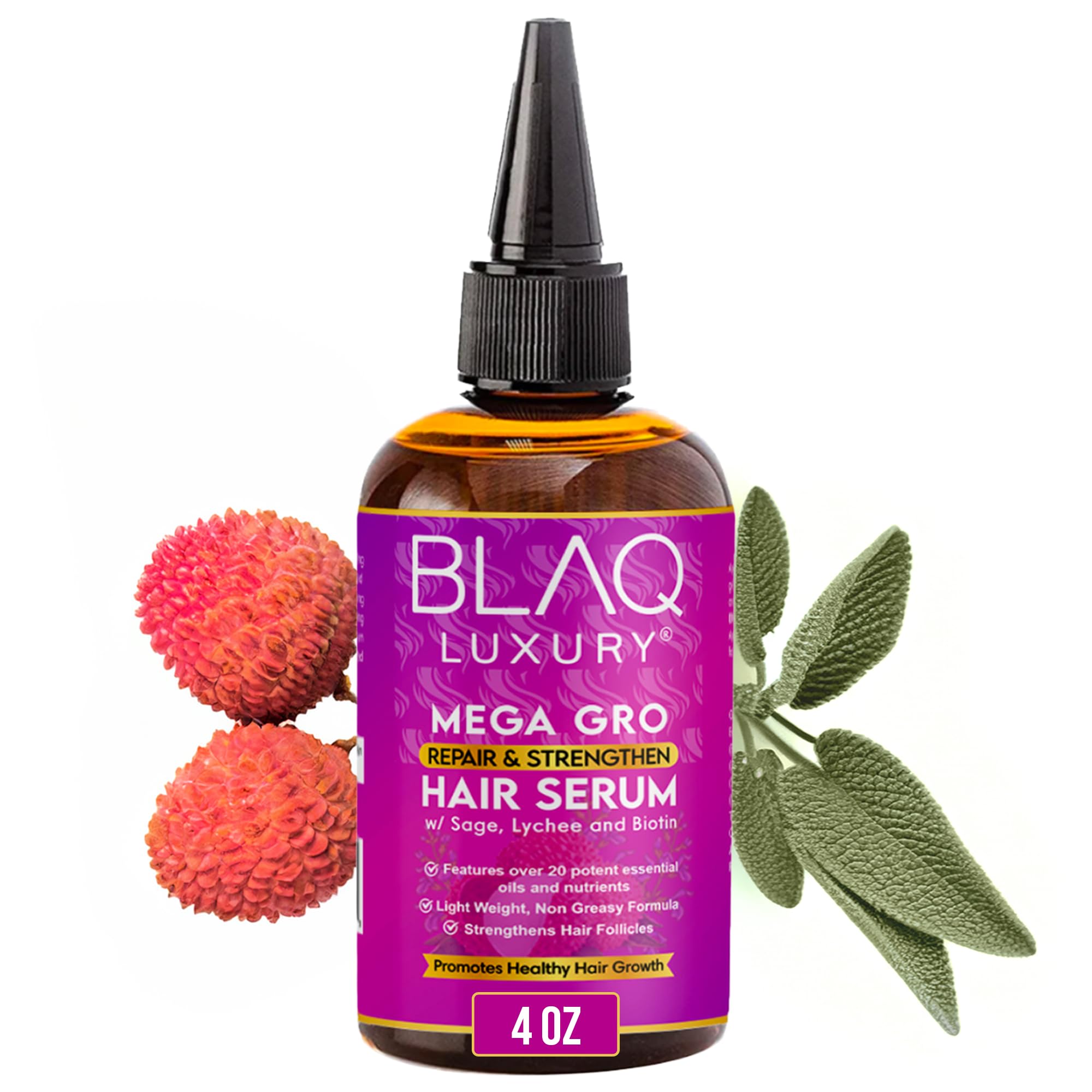 Blaq Luxury Hair Growth Oil - Dry Scalp Treatment For Dry Itchy Scalp With Biotin For Repair & Strengthening, Hair Serum For Fri