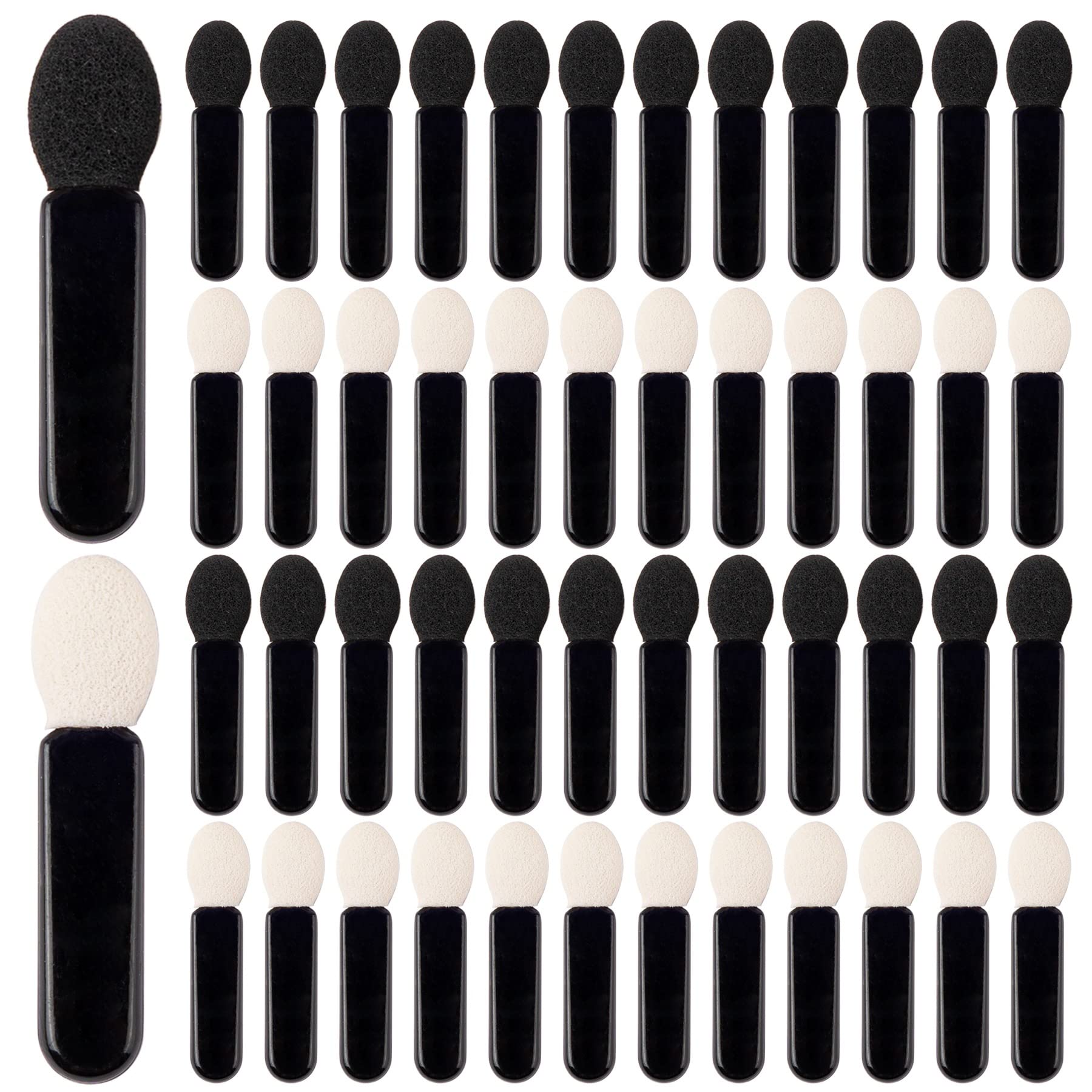 AUEAR, 50 Pack Disposable Eye Shadow Double Ended Sponge Applicator Makeup Brushes