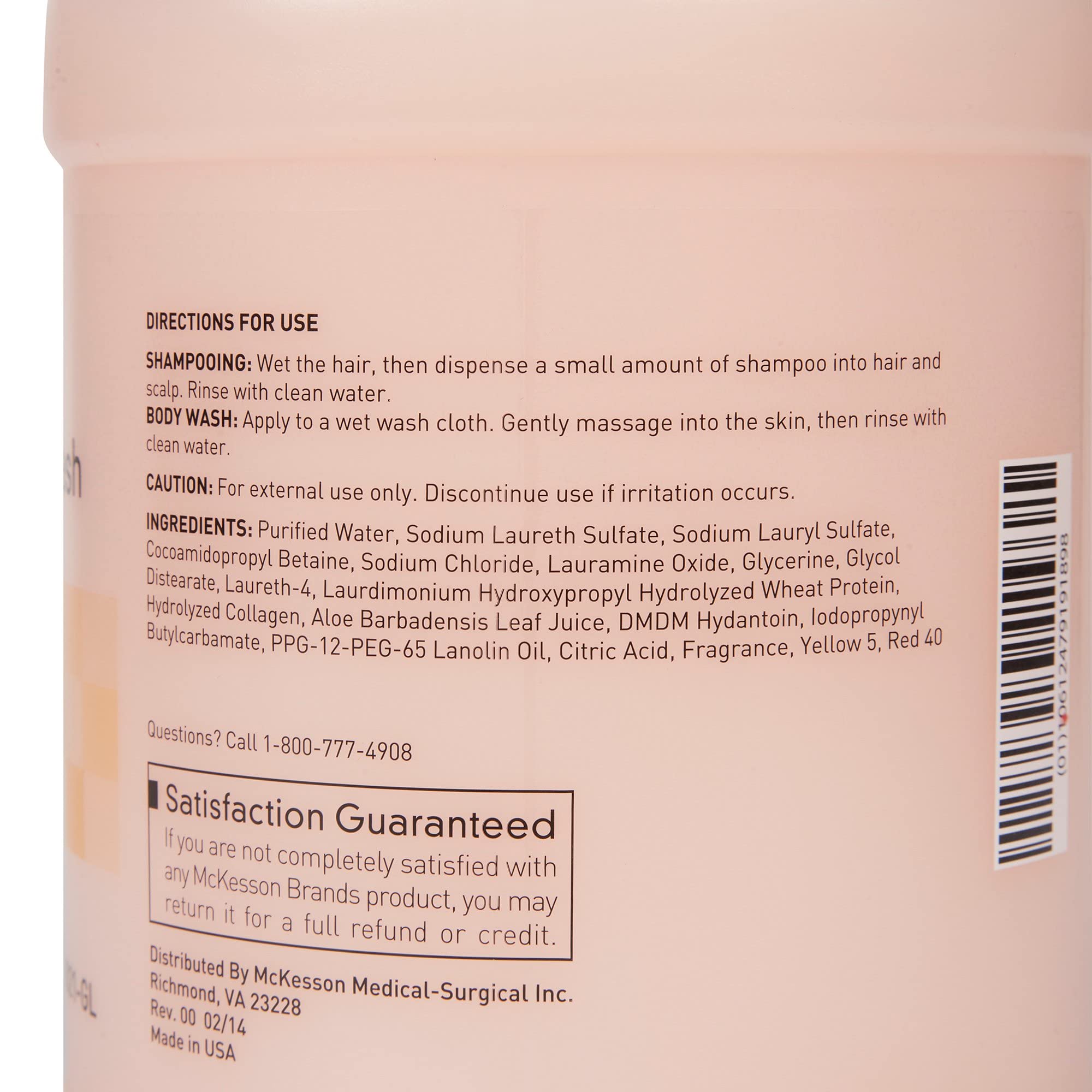 Mckesson Body Wash And Shampoo With Aloe, 1 Gallon [4 Count], Apricot