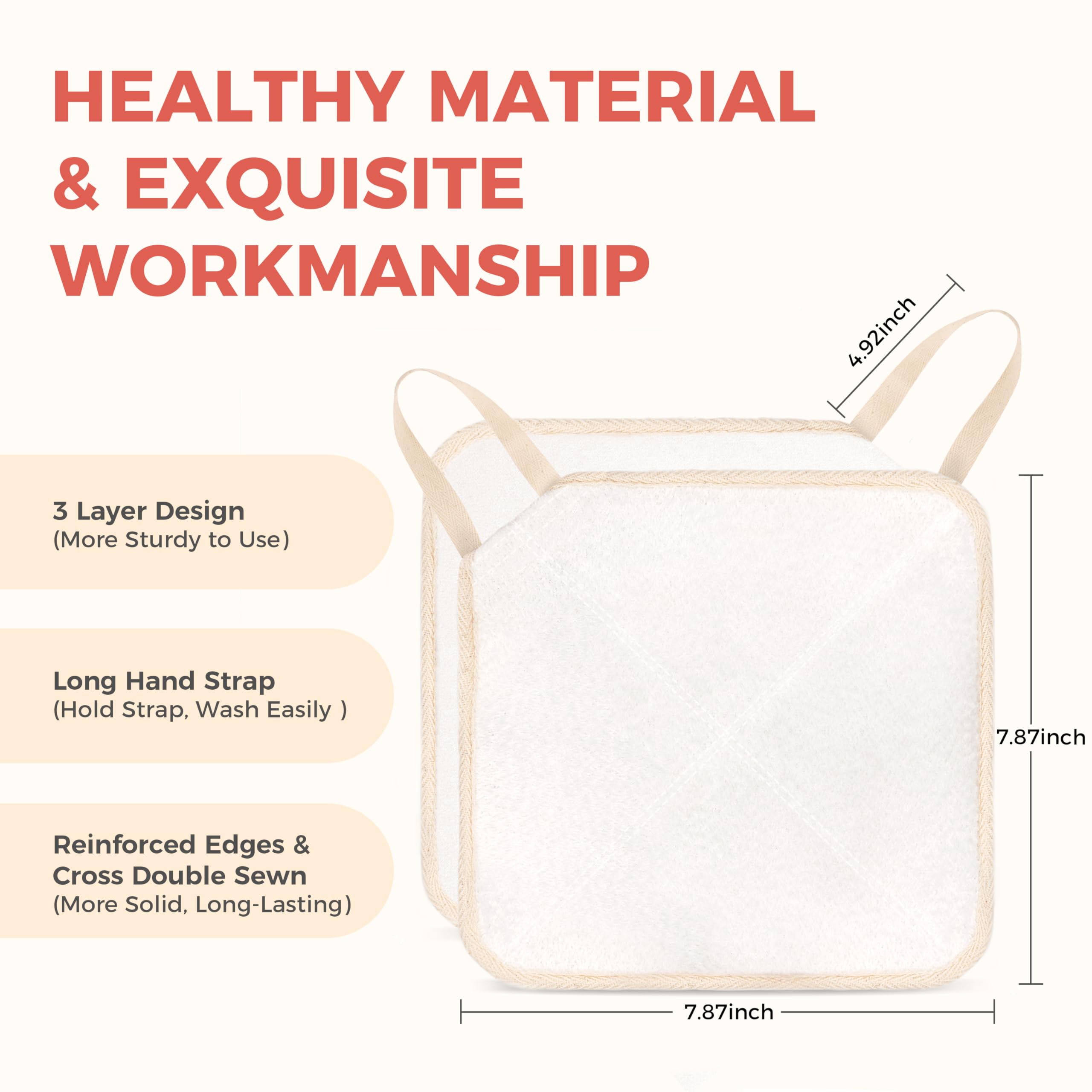 Zomchi Exfoliating Washcloth For Face And Body, Dual Function Wash Cloth With Soft And Rough Sides, Exfoliating Scrub Bath Towel