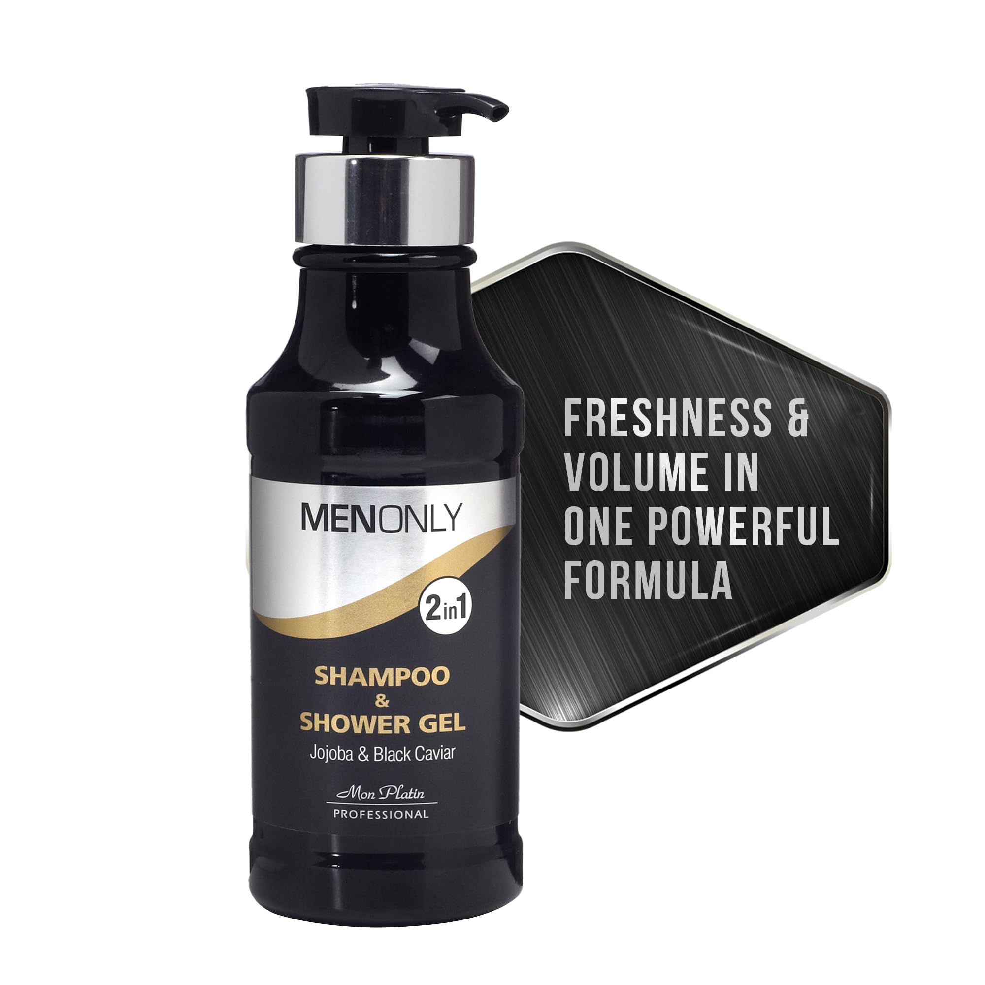 Mon Platin Mens Daily Shampoo  Black Caviar & Jojoba Extracts  AntiDandruff, Volumizing & Refreshing  400ml