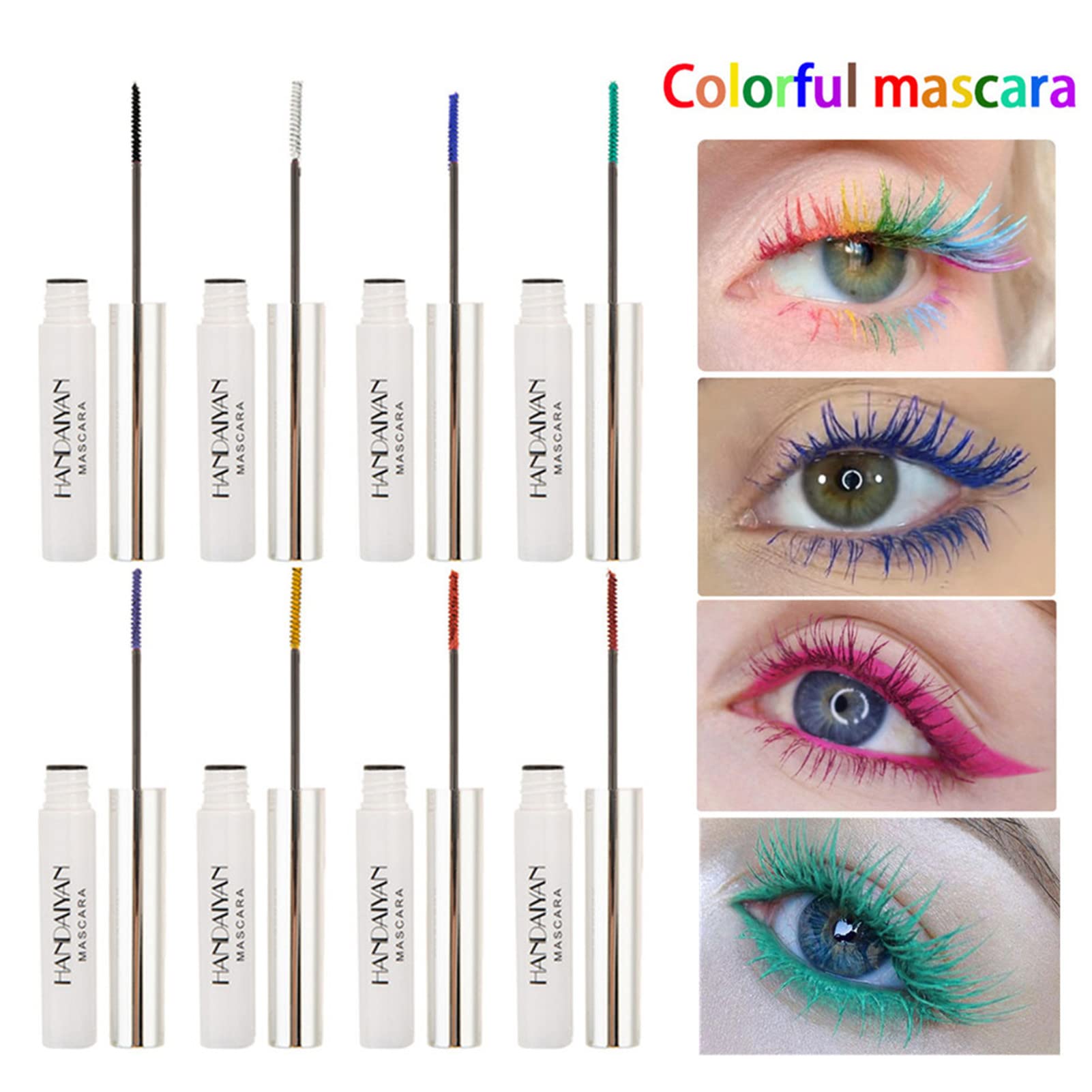 BONNIE CHOICE Colored Mascara Set - 9 Colors, 0.04 Fl Oz Each, Waterproof, Long Lasting Eye Makeup, Model 48356-10UK