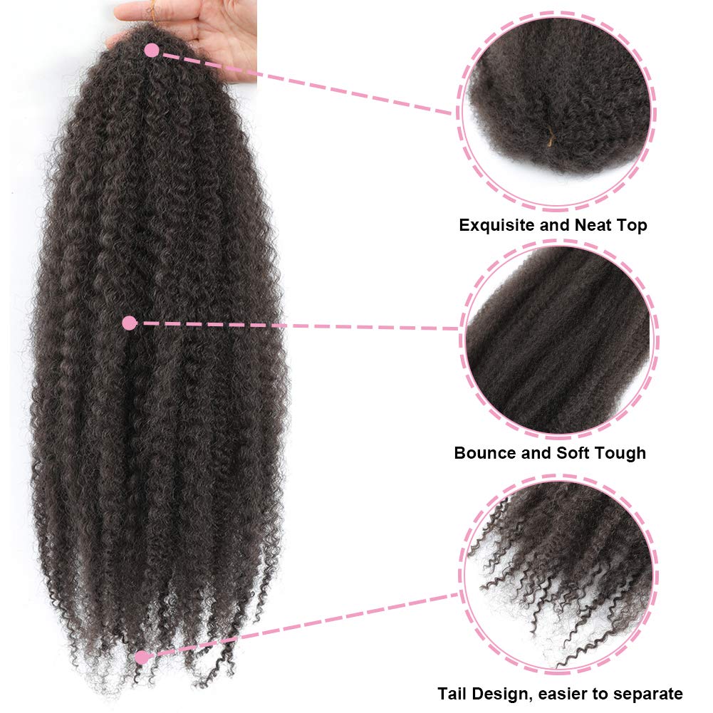 Dansama Marley Hair 24 Inch Marley Twist Double Strand Kinky Twist Braiding Hair Marley Hair For Butterfly Locks Crochet Hair Ex