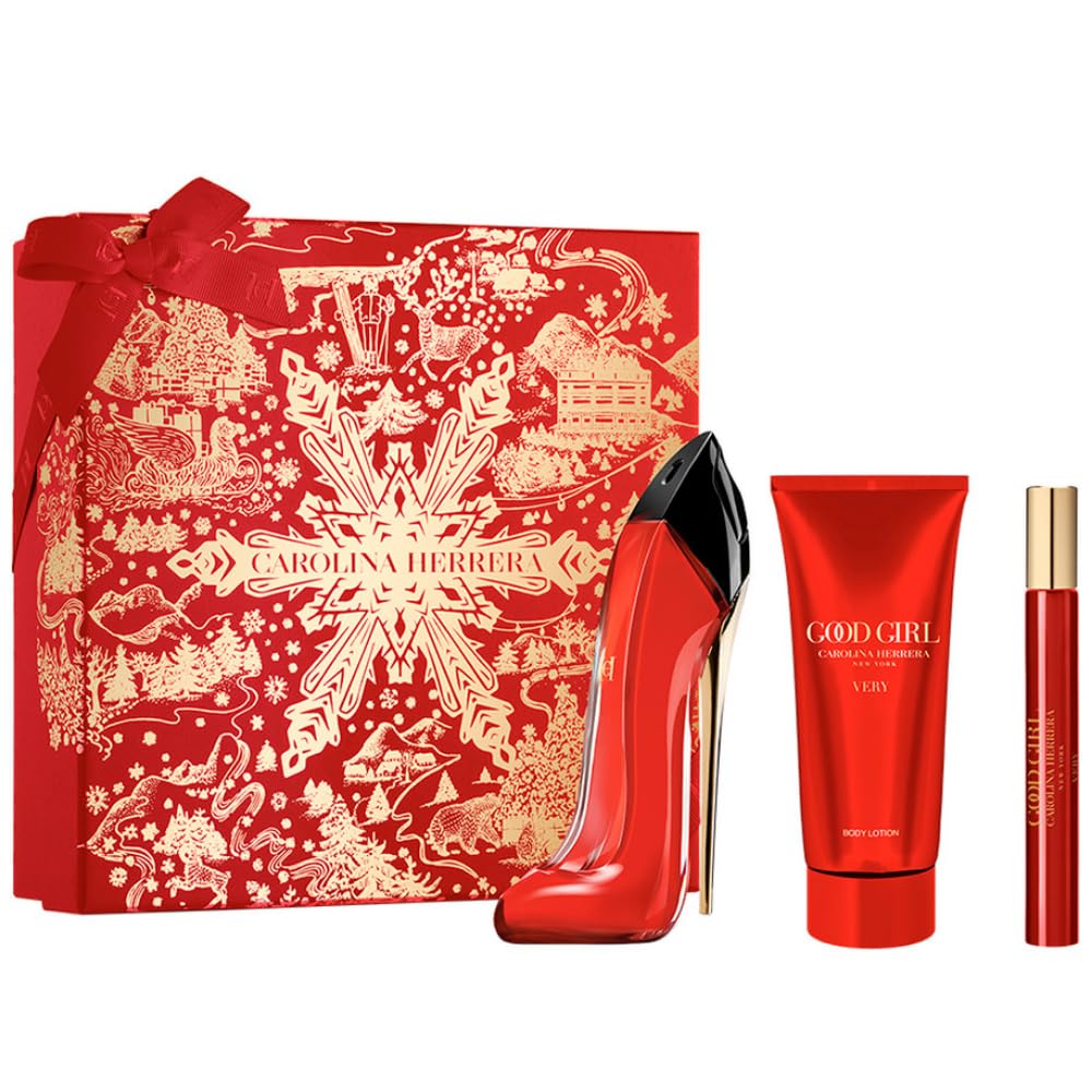Very Good Girl by Carolina Herrera for Women - 3 Pc Gift Set 2.7oz EDP Spray, 0.33oz EDP Spray (Mini), 3.4oz Body Lotion,