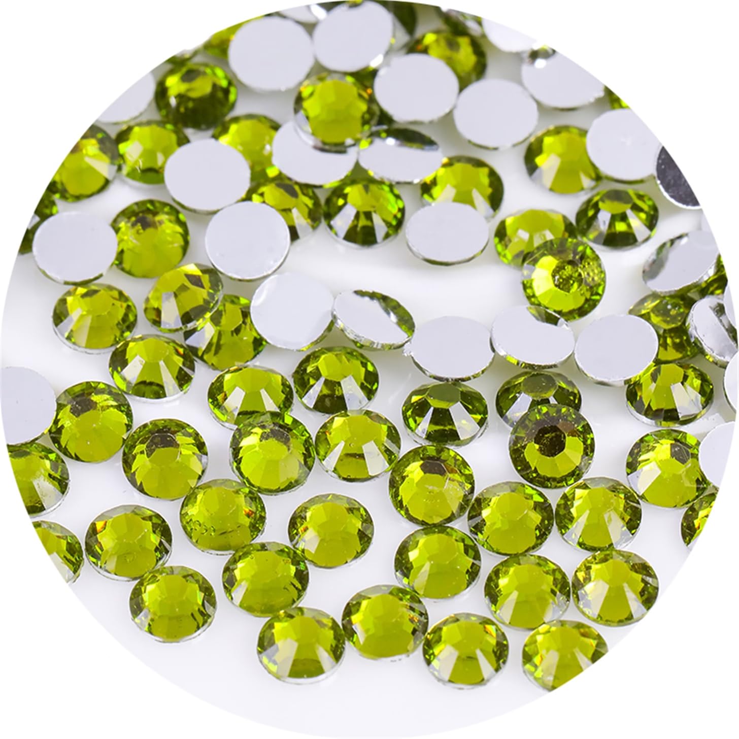 4500 Pcs SS12 3mm Flatback Rhinestones for Nails Art Crafts Glitter Round Gems Crystals DIY Clothes Shoes(Olive Green)
