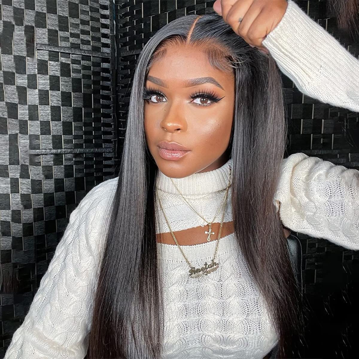 ISEE HAIR HD Lace Front Wig Wear & Go Glueless Lace Wig Brazilian Straight Lace Wigs For Women No Glue 4x6 Lace Pre Cut Wig Huma