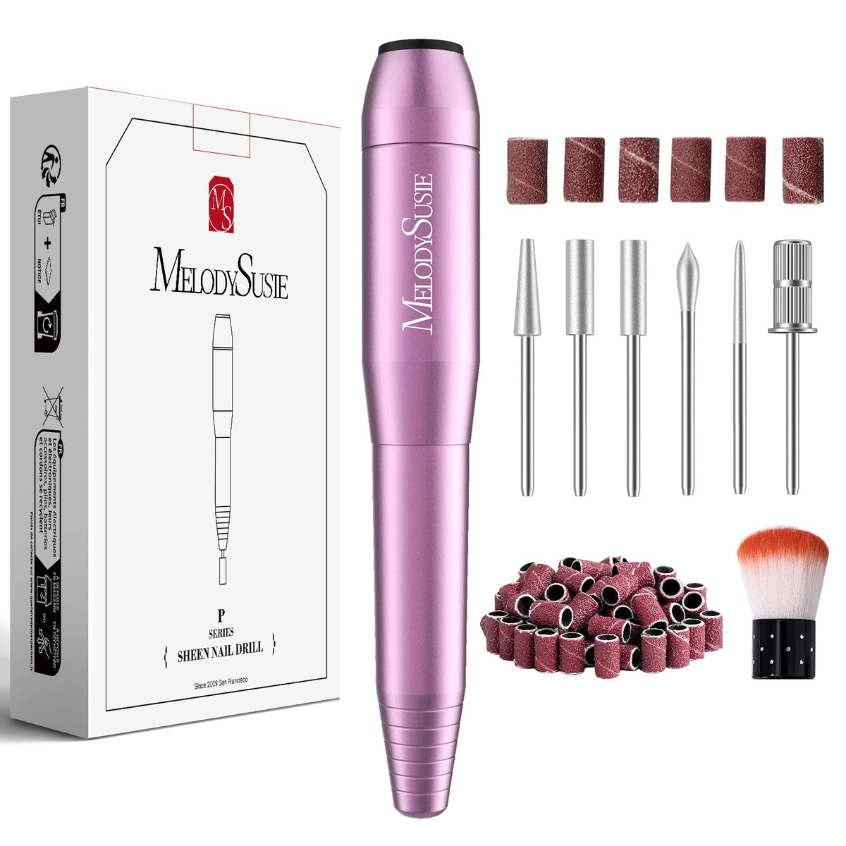 MelodySusie Electric Nail Drill Machine,PC120I Portable Electric Nail File Efile Set for Acrylic Gel Nails, Manicure Pedicure To