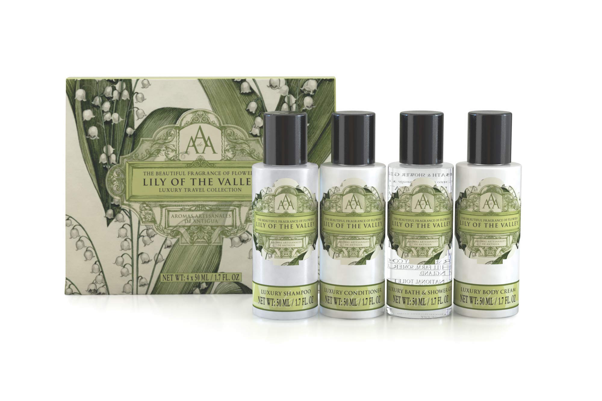 Aaa Floral - 4 X 50 Ml - Travel & Gift Collection (Shower Gel, Body Lotion, Shampoo & Conditioner) - (Lily Of The Valley) - Tsa/