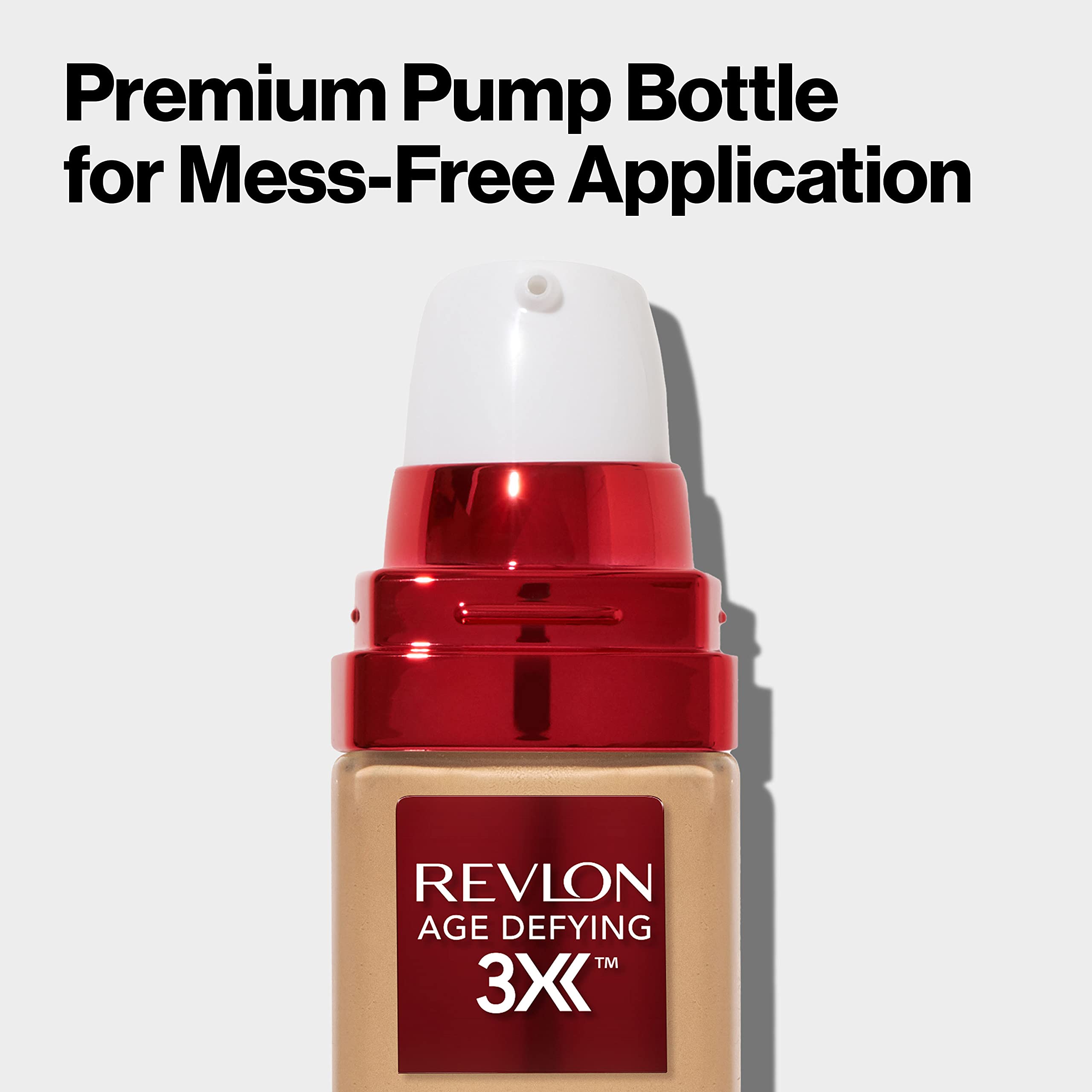 Revlon Age Defying 3X Makeup Foundation, Firming, Lifting and Anti-Aging Medium, Buildable coverage with Natural Finish SPF 20,