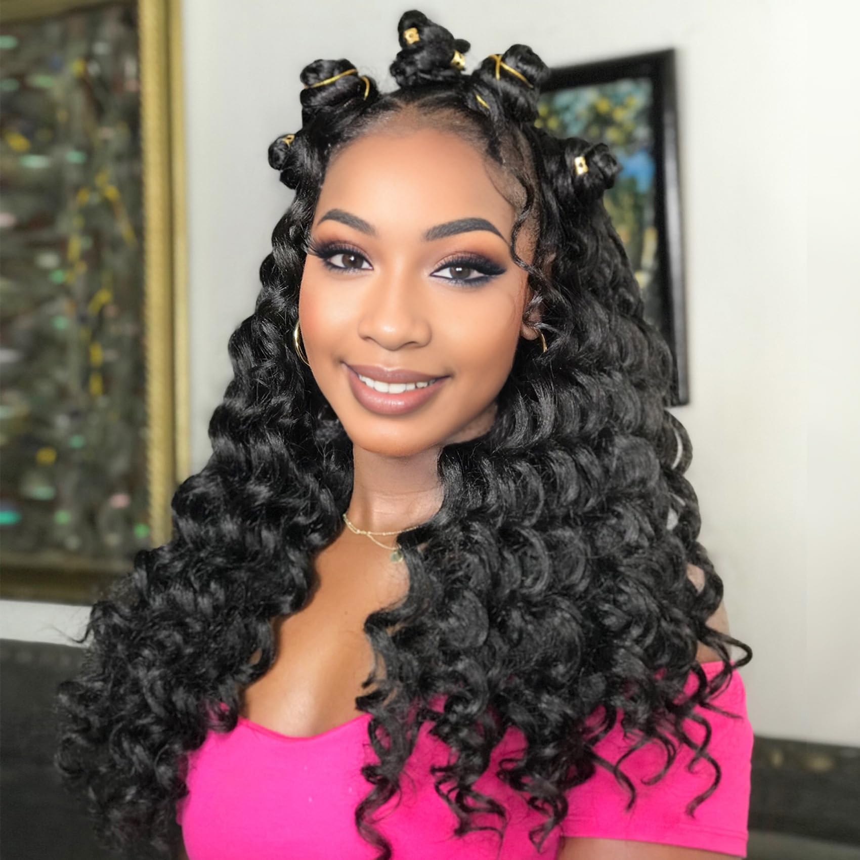 Ocean Wave Crochet Hair 20Inch Curly Braiding Hair For Black Women 7 Packs Wet And Wavy Crochet Hair Water Wave Crochet Hair Dee