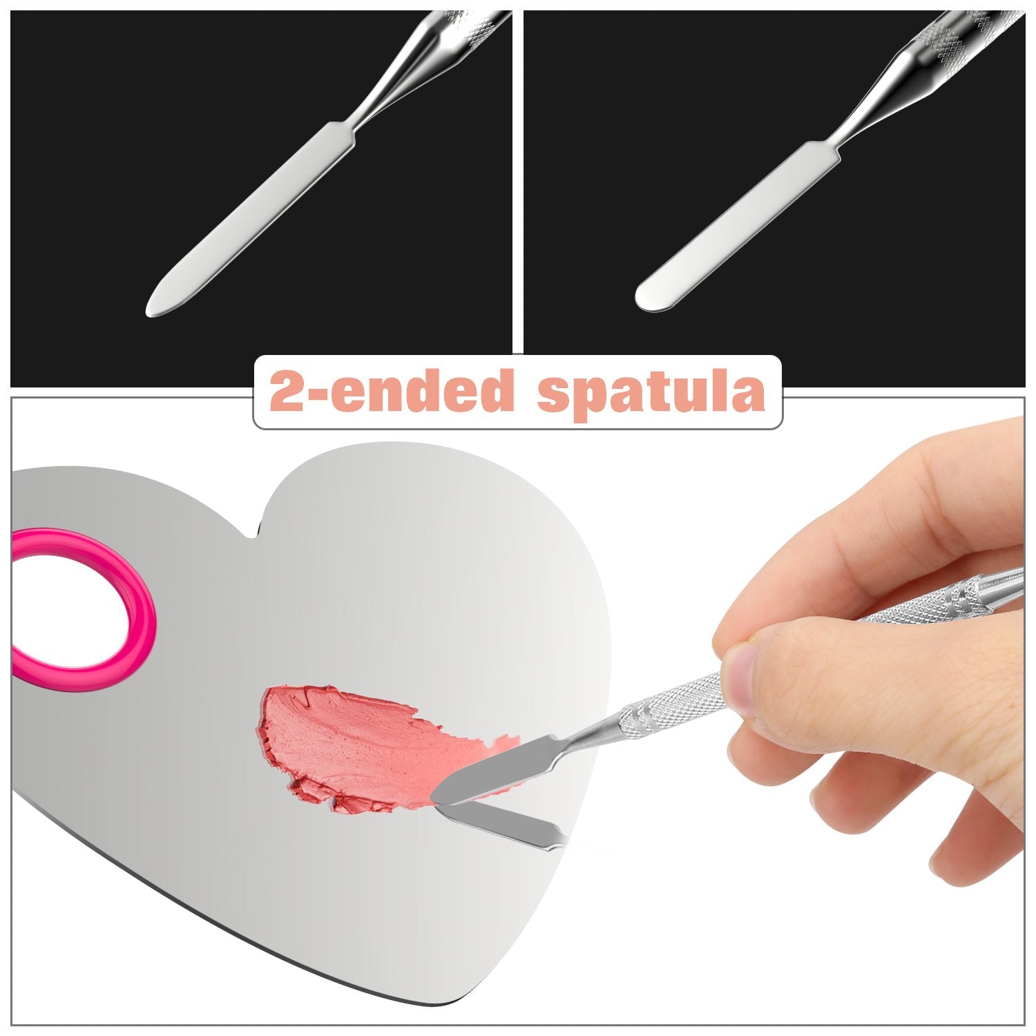 Luxspire Makeup Mixing Palette, Stainless Steel Cosmetics Makeup Palette Foundation Cream Mixing Blending Artist Tool Makeup Too
