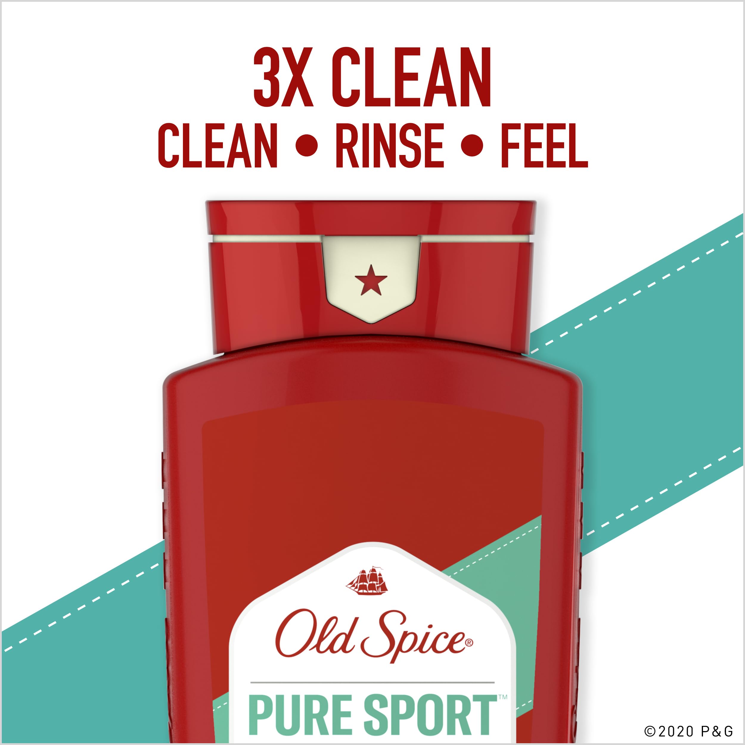 Old Spice Pure Sport Body Wash, Lemon, 108 Fl Oz, Pack Of 6