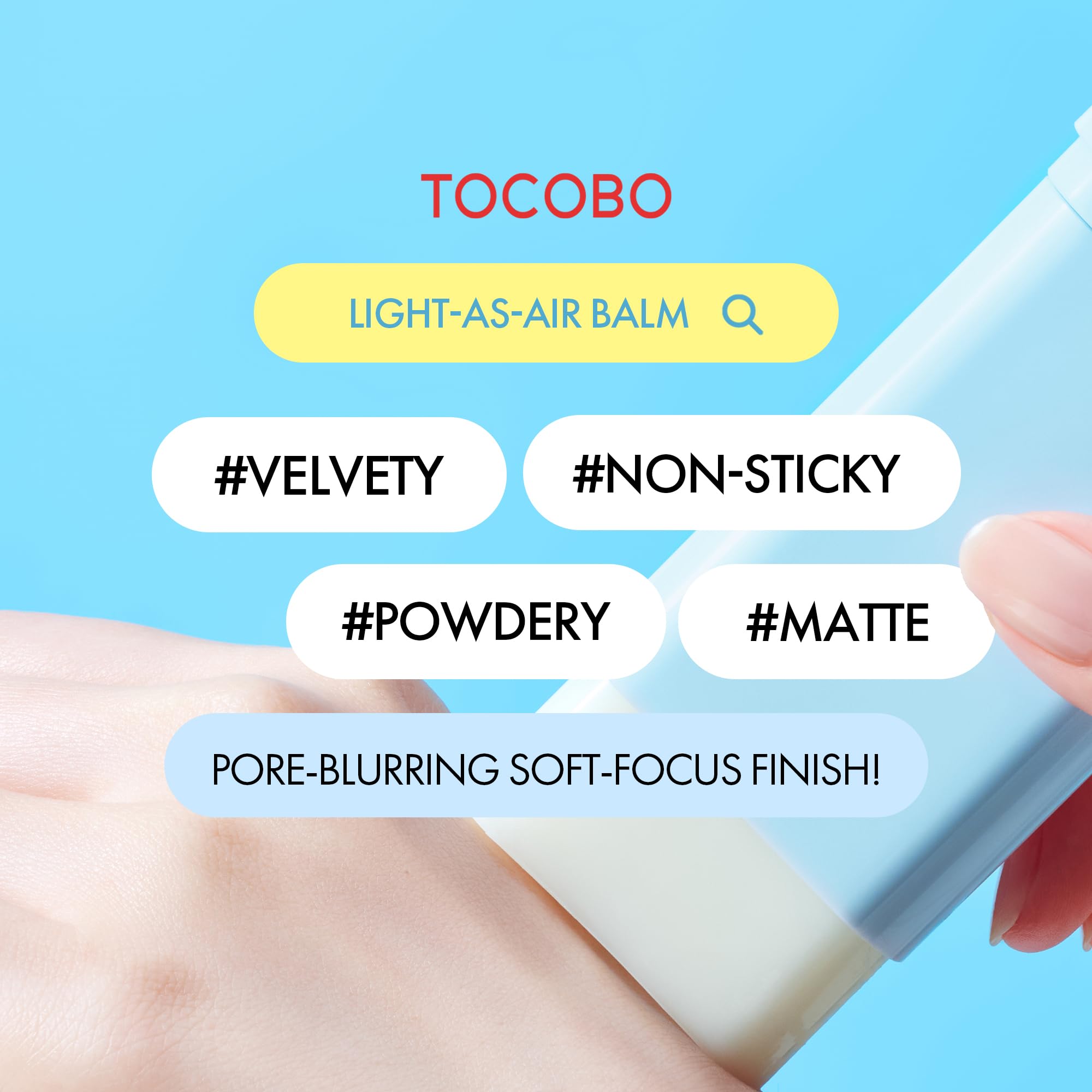Cotton Airy Sun Stick SPF 50 Broad Spectrum Korean Matte Sunscreen Stick for Face - Travel Size Sebum Control Sunblock -Vegan, L