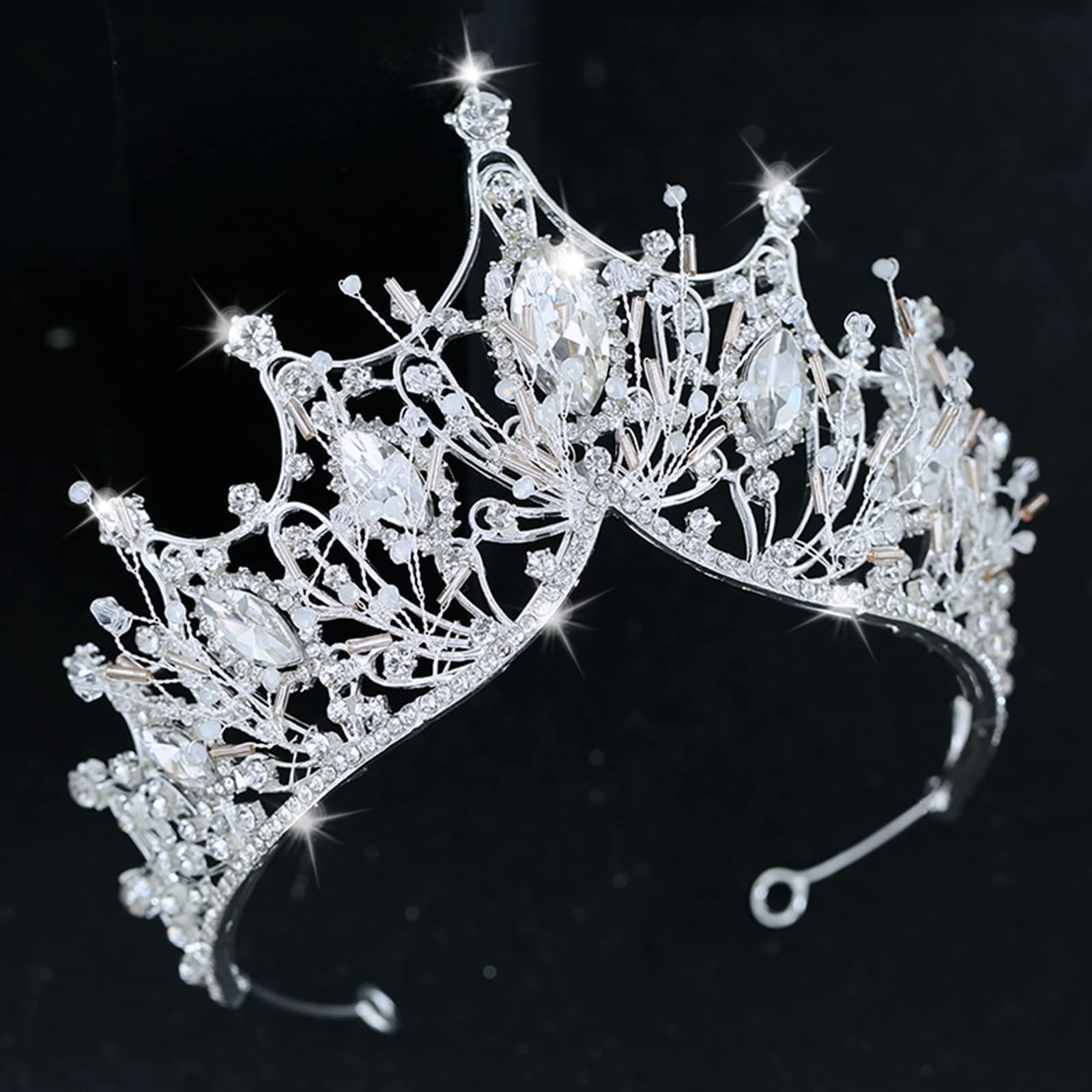 COCIDE Silver Crown for Women Baroque Queen Crown and Tiara for Women Crystal Headband Mermaid Crown Princess Tiaras Hair Access