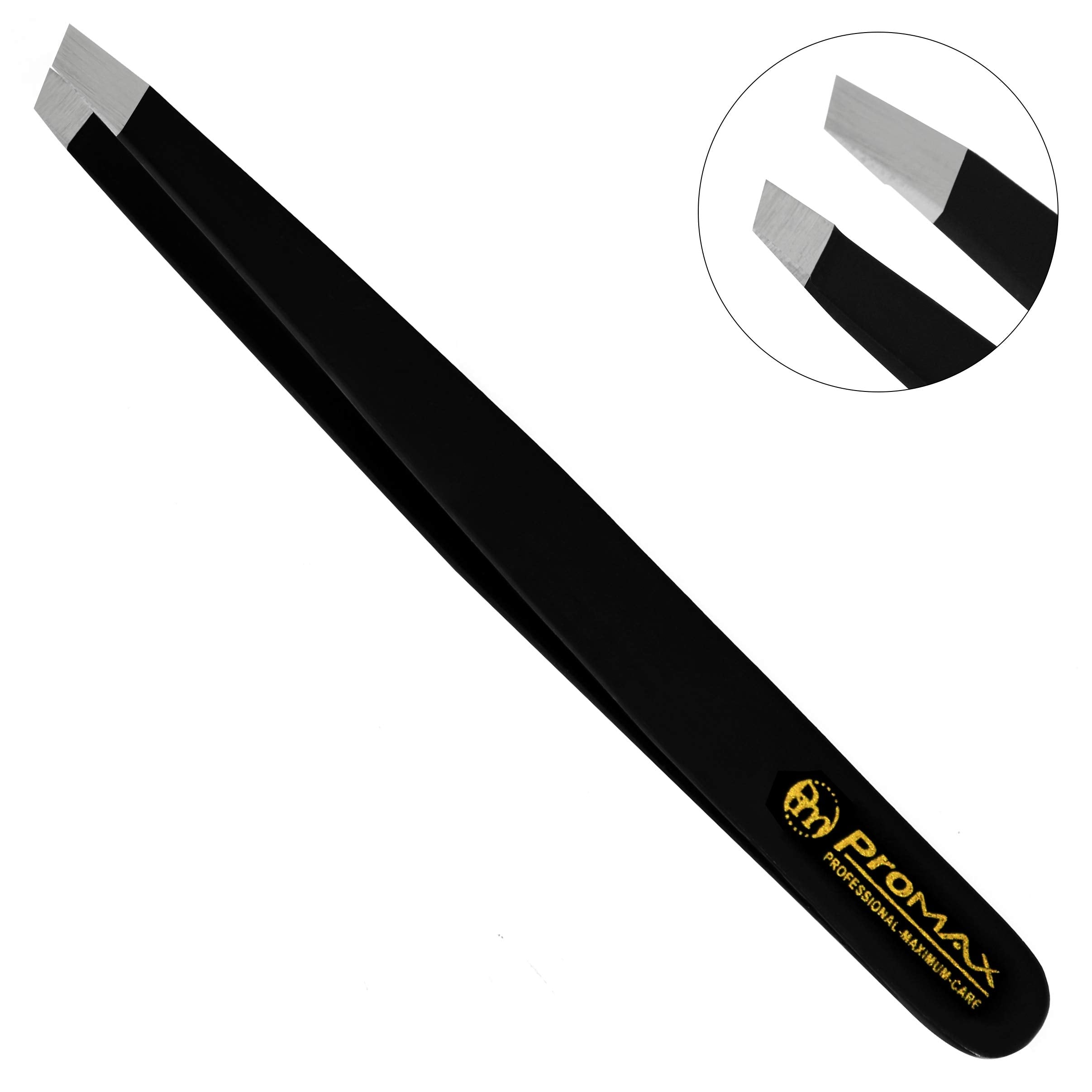 Promax Care Eyebrow 4-Piece Tweezers Set - Stainless Steel Slant Tip And Pointed Eyebrow Tweezer Set - Great Precision For Facia