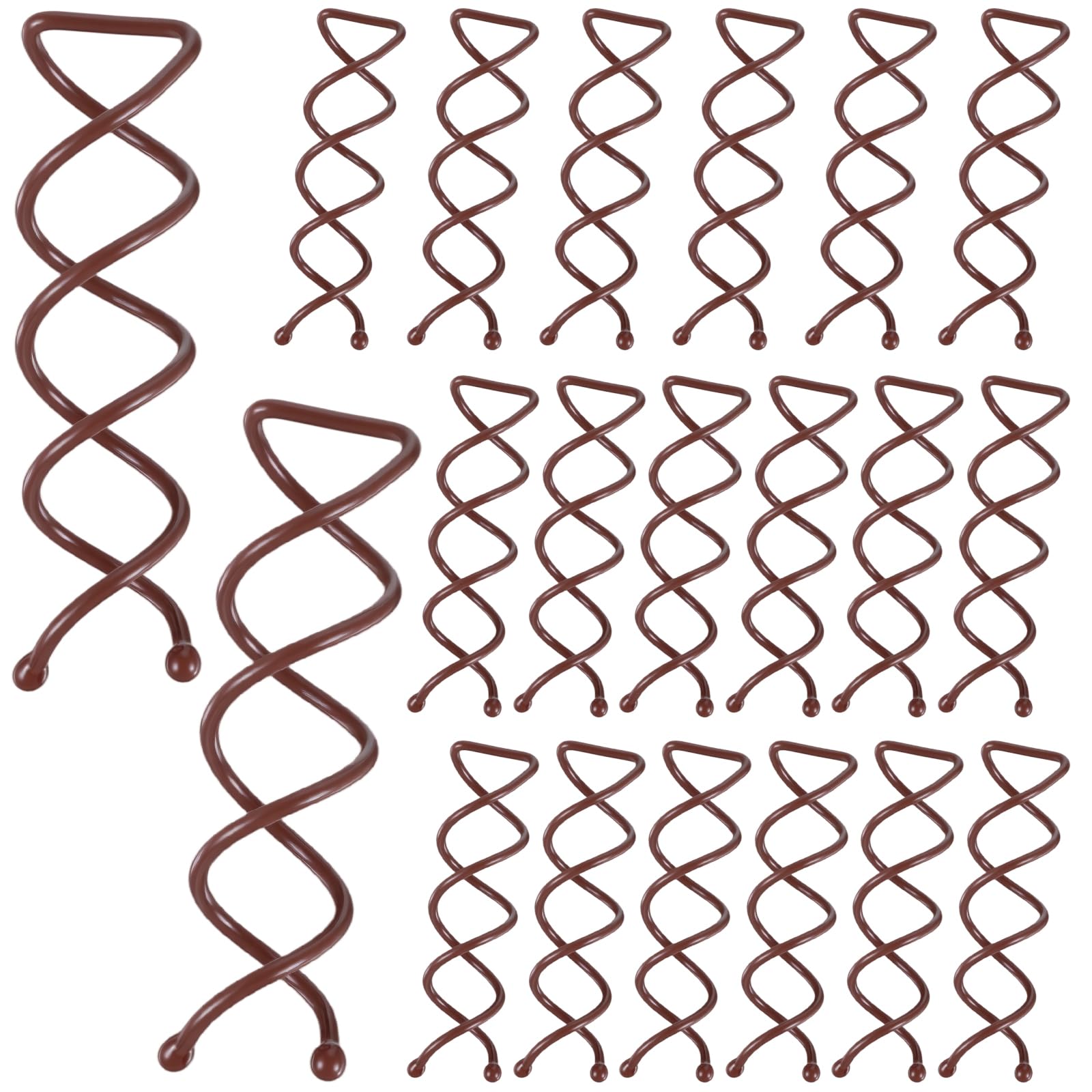 Mabor 20PCS Spiral Hair Pins  Corkscrew Bobby Pins for Hair Buns & Styling, Brown Spin Pin