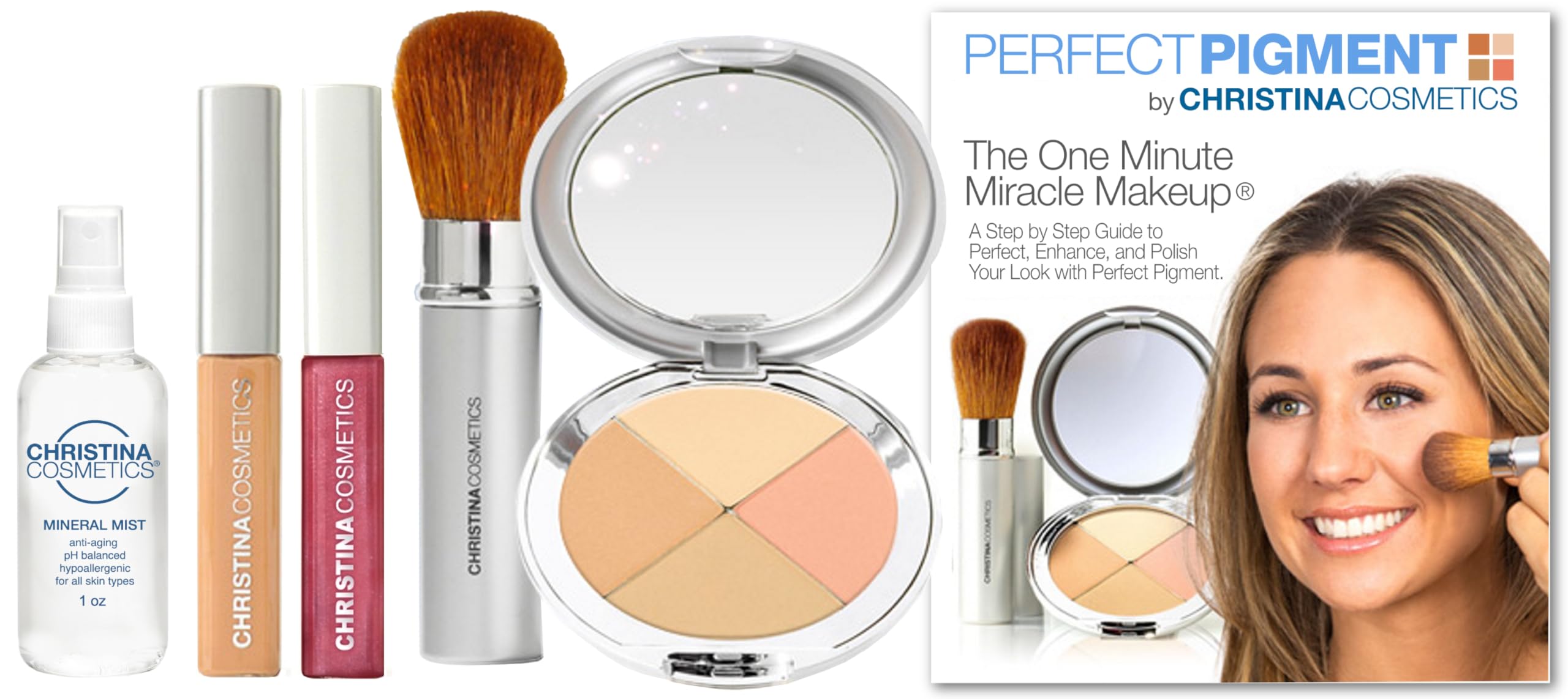 Christina Cosmetics Perfect Pigment 1: FULL SIZE 7 PIECE KIT  For Fair, Light or Medium complexions