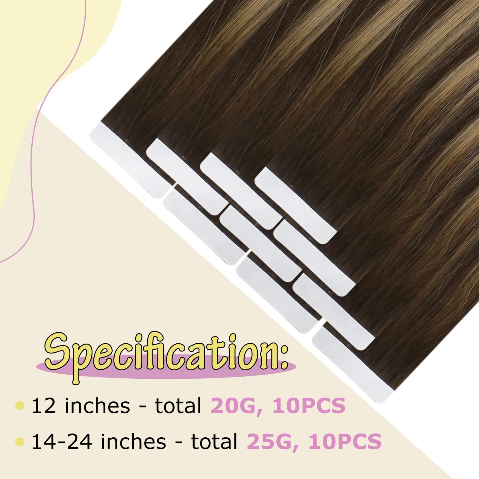 Sunny Tape In Hair Extensions Human Hair Brown Balayage Tape In Remy Hair Extensions Natural Seamless Hair Extensions Tape In Hu