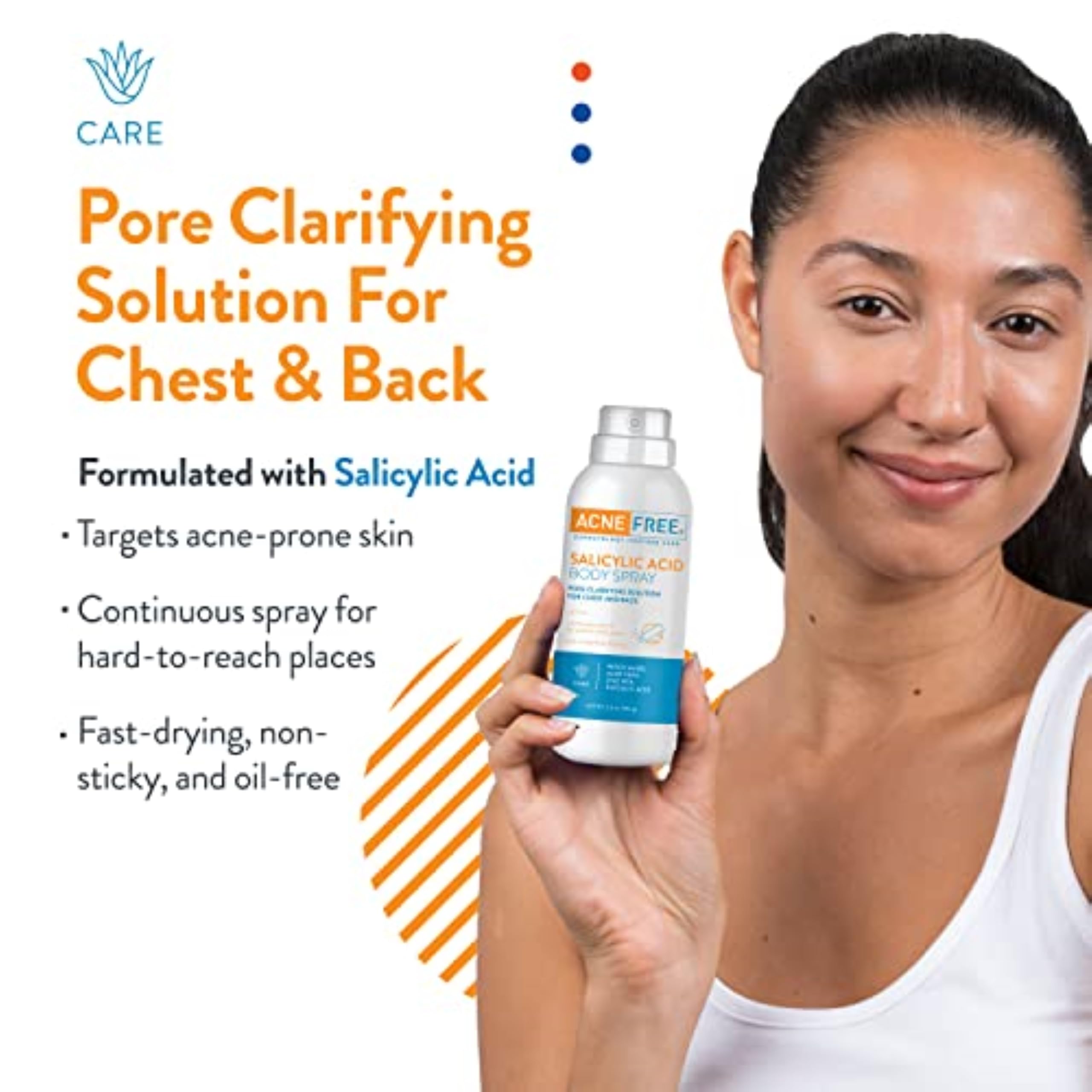 Acnefree Salicylic Acid Body Spray, Pore Clarifying Solution For Chest And Back, 5 Ounce