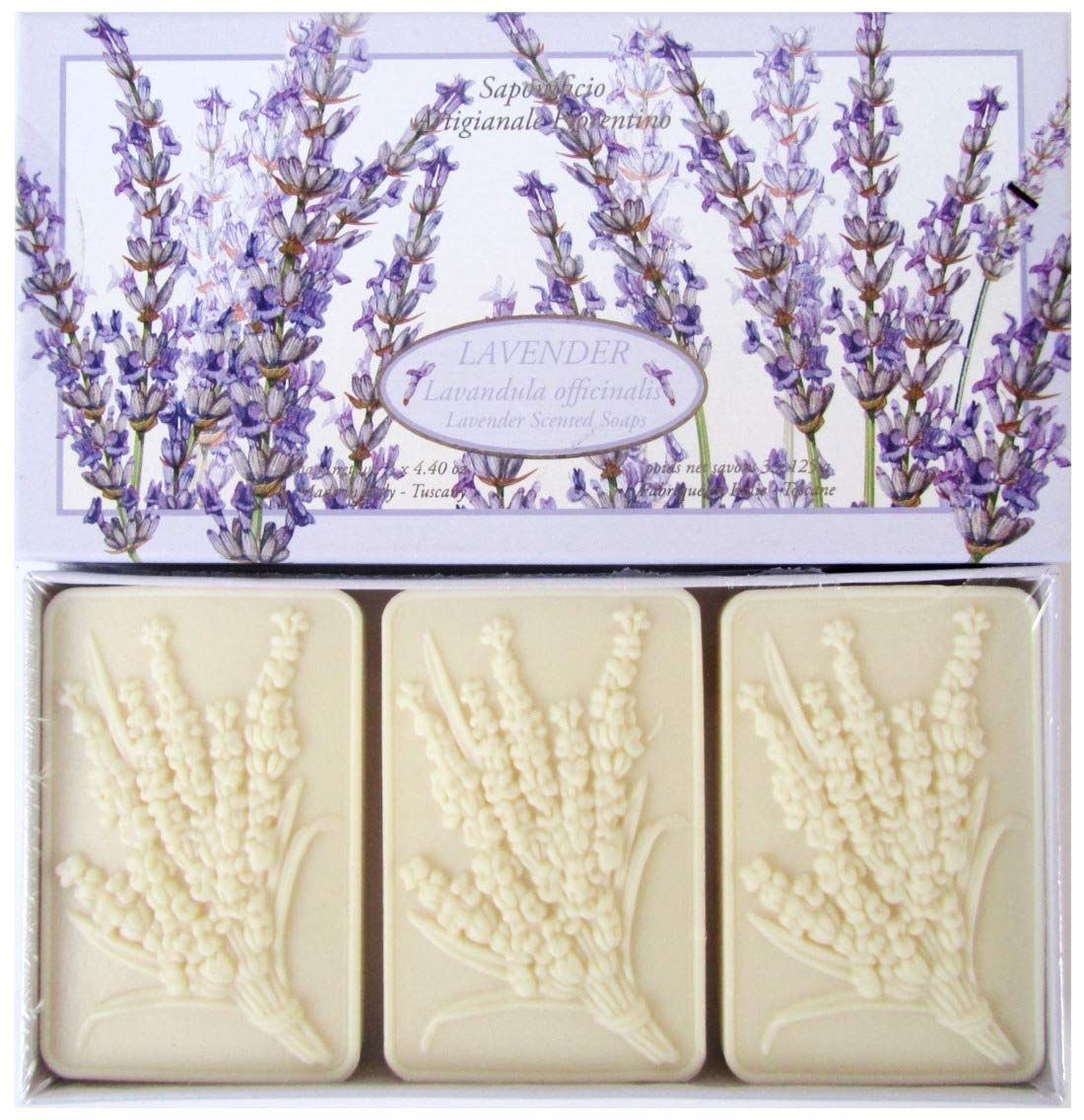 Saponificio Artigianale Fiorentino Soap Lavanda (Lavender) Bath Soap, 3 X 4.40 Oz