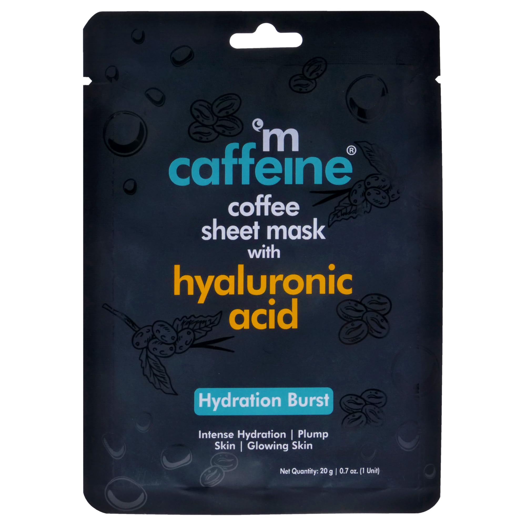 Coffee Sheet Mask With Hyaluronic Acid By Mcaffeine For Unisex - 0.7 Oz Mask