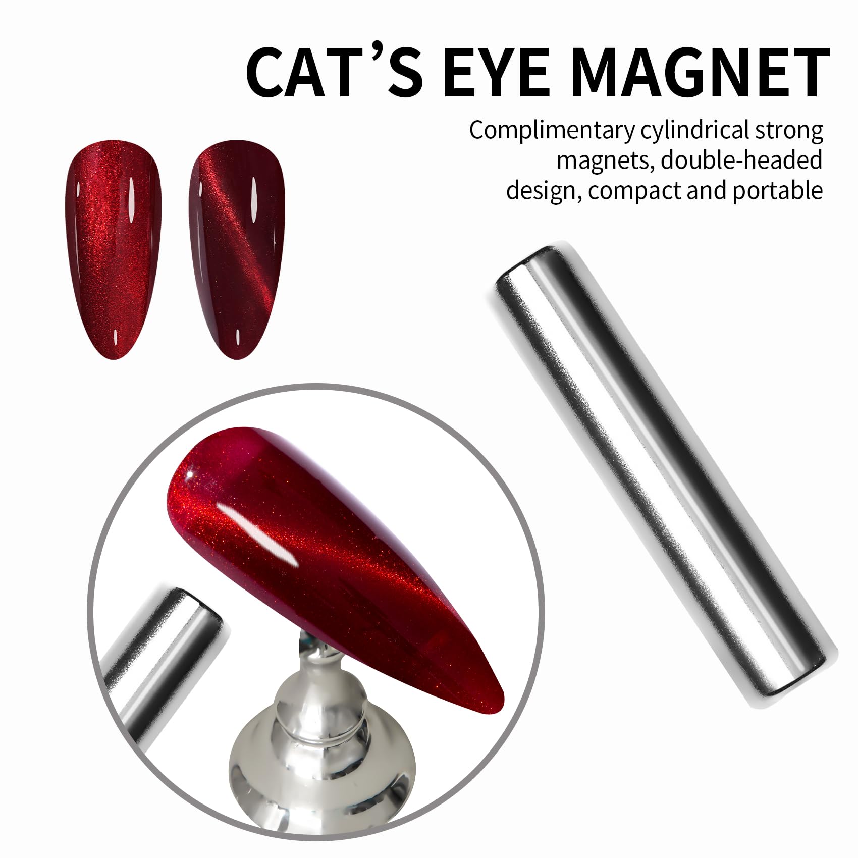 Maychao 15Ml Cat Eye Gel Nail Polish 1Pc Burgundy Gel Polish With Magnet Soak Off Holographic Magnetic Nail Polish For Nail Art