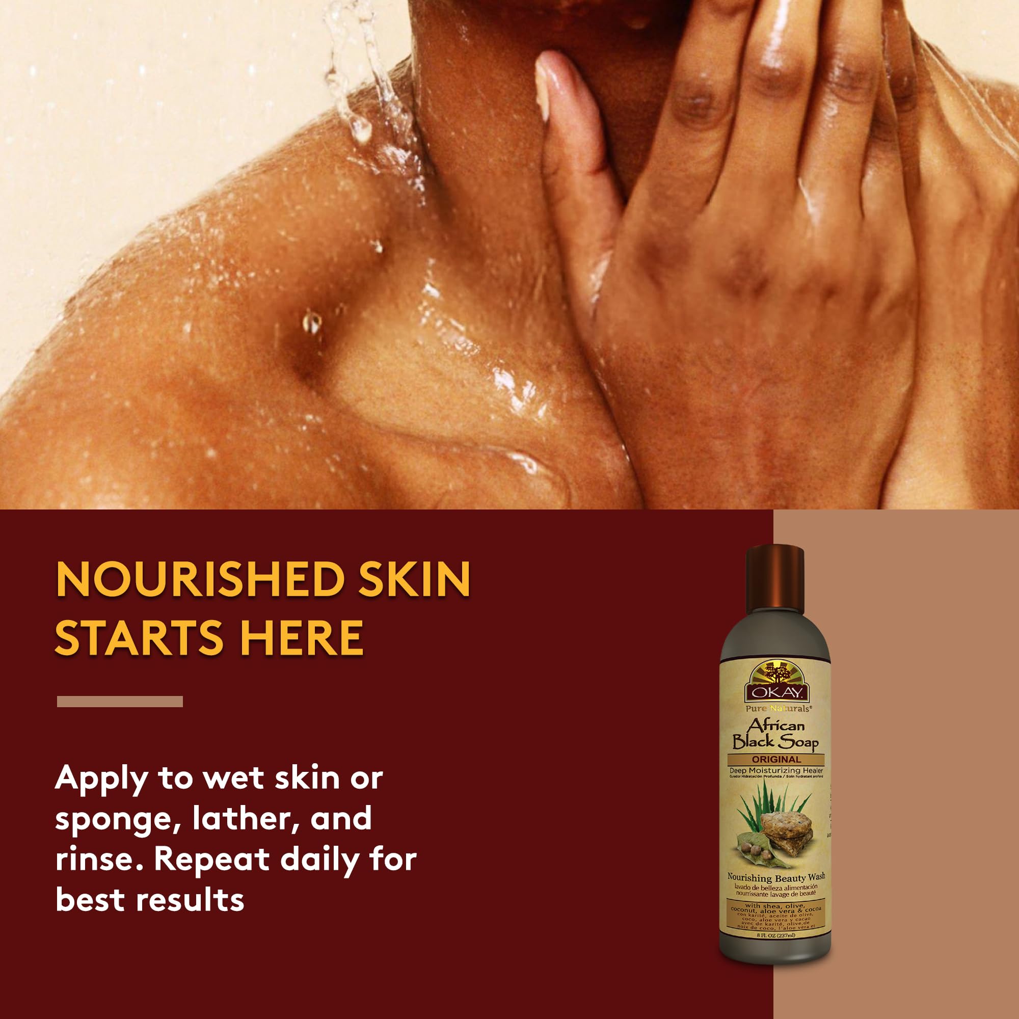 Okay African Black Soap Liquid 8Oz / 237Ml