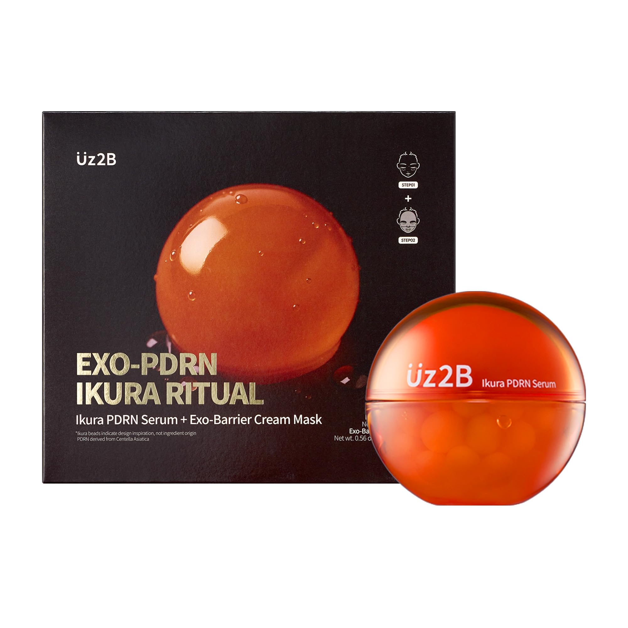 UZ2B Ikura Ritual PDRN Serum (1ea) & ExoBarrier Cream Mask (5ea) Set