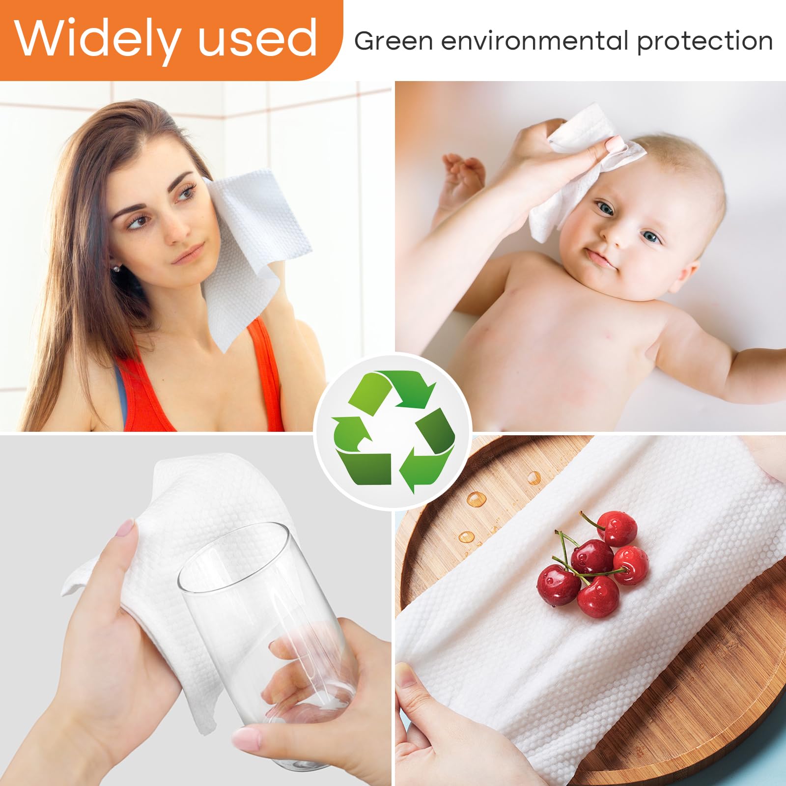 SUNLAND Disposable Face Towels Clean Face Tissue Super Soft for Sensitive Skin