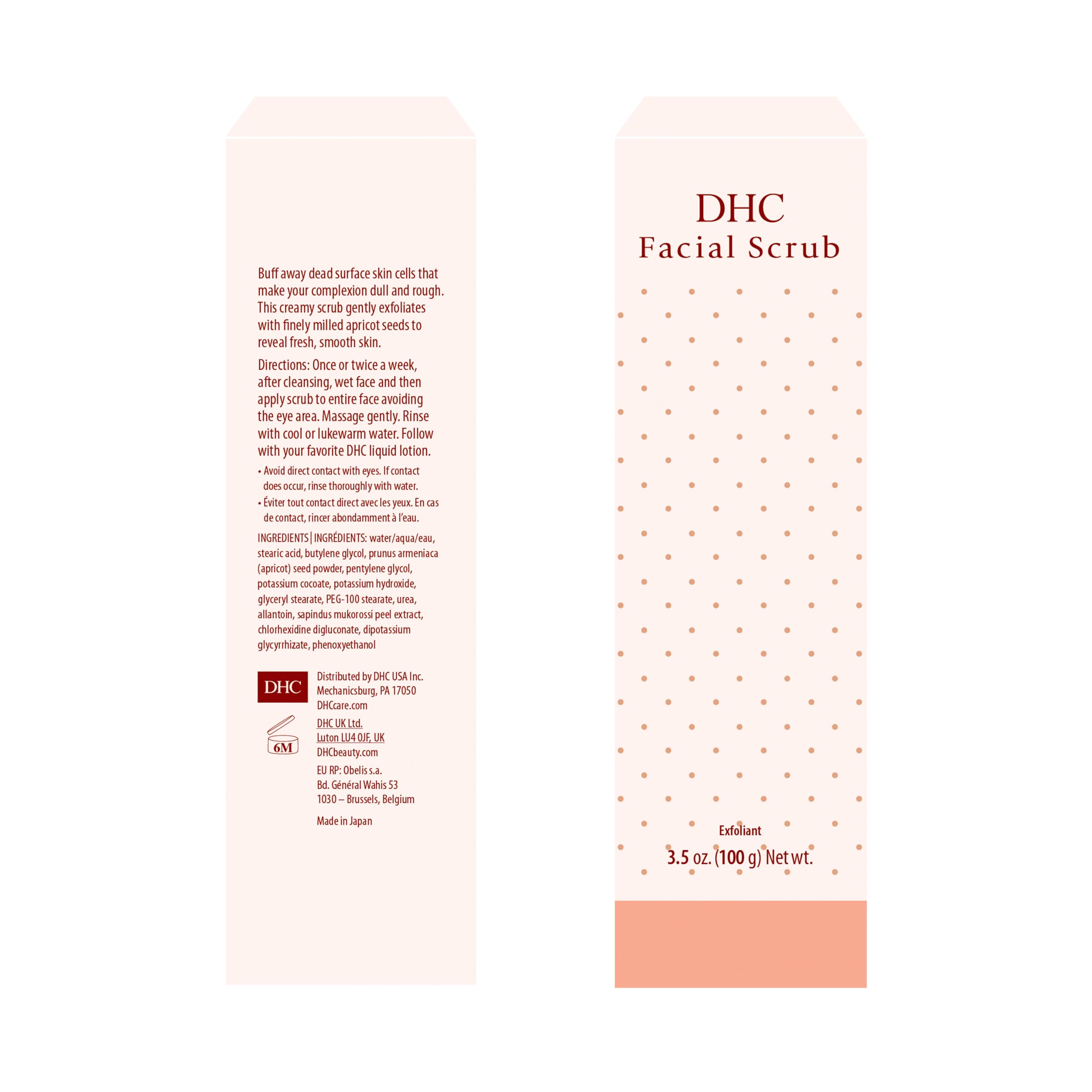 DHC Facial Scrub, Gentle Exfoliating Scrub, Creamy Microbead-Free Cleanser, Smooth, Hydrating, Clearer-Looking Complexion, Ideal