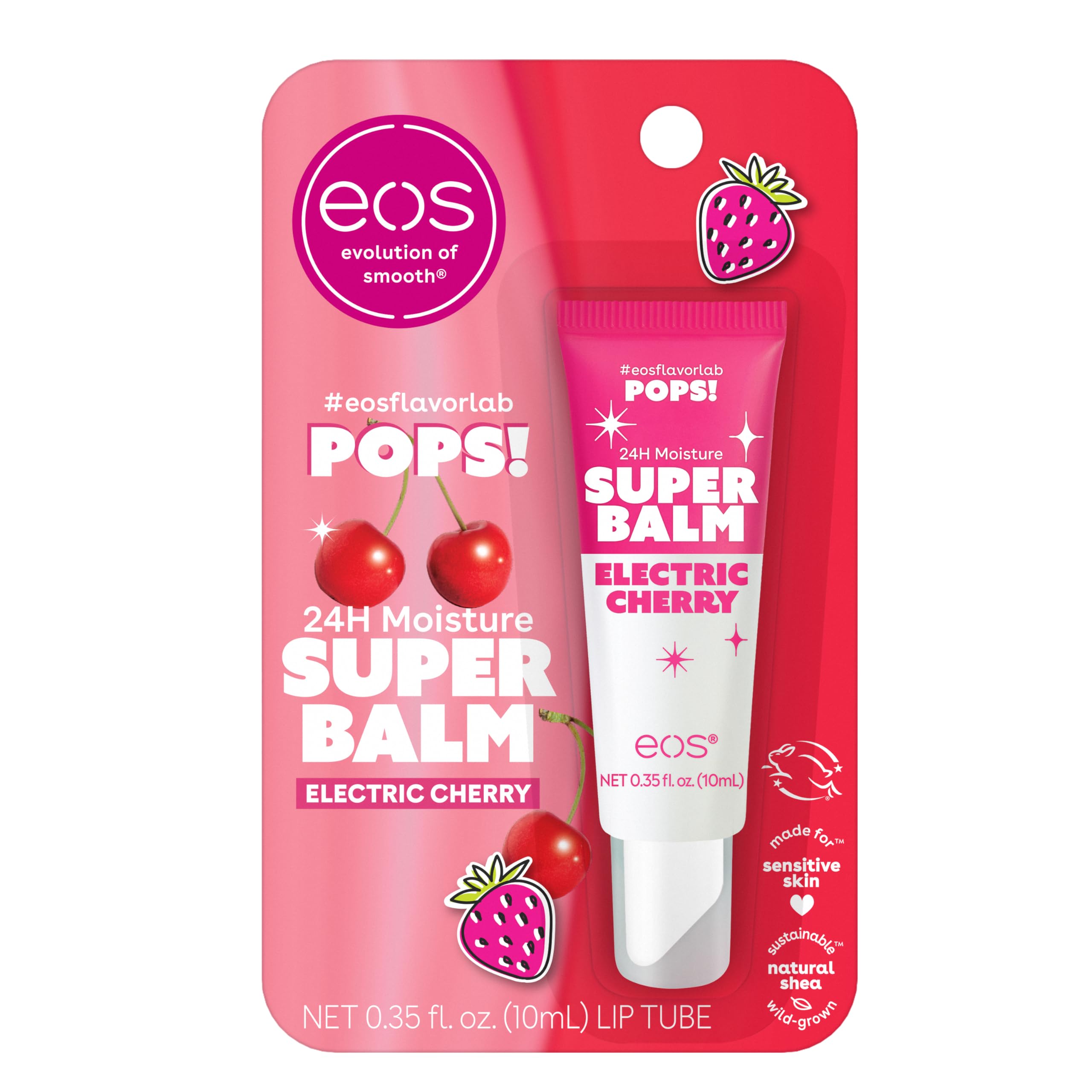 eos 24H Moisture Super Balm- Electric Cherry, Limited-Edition Lip Mask, 0.35 fl oz