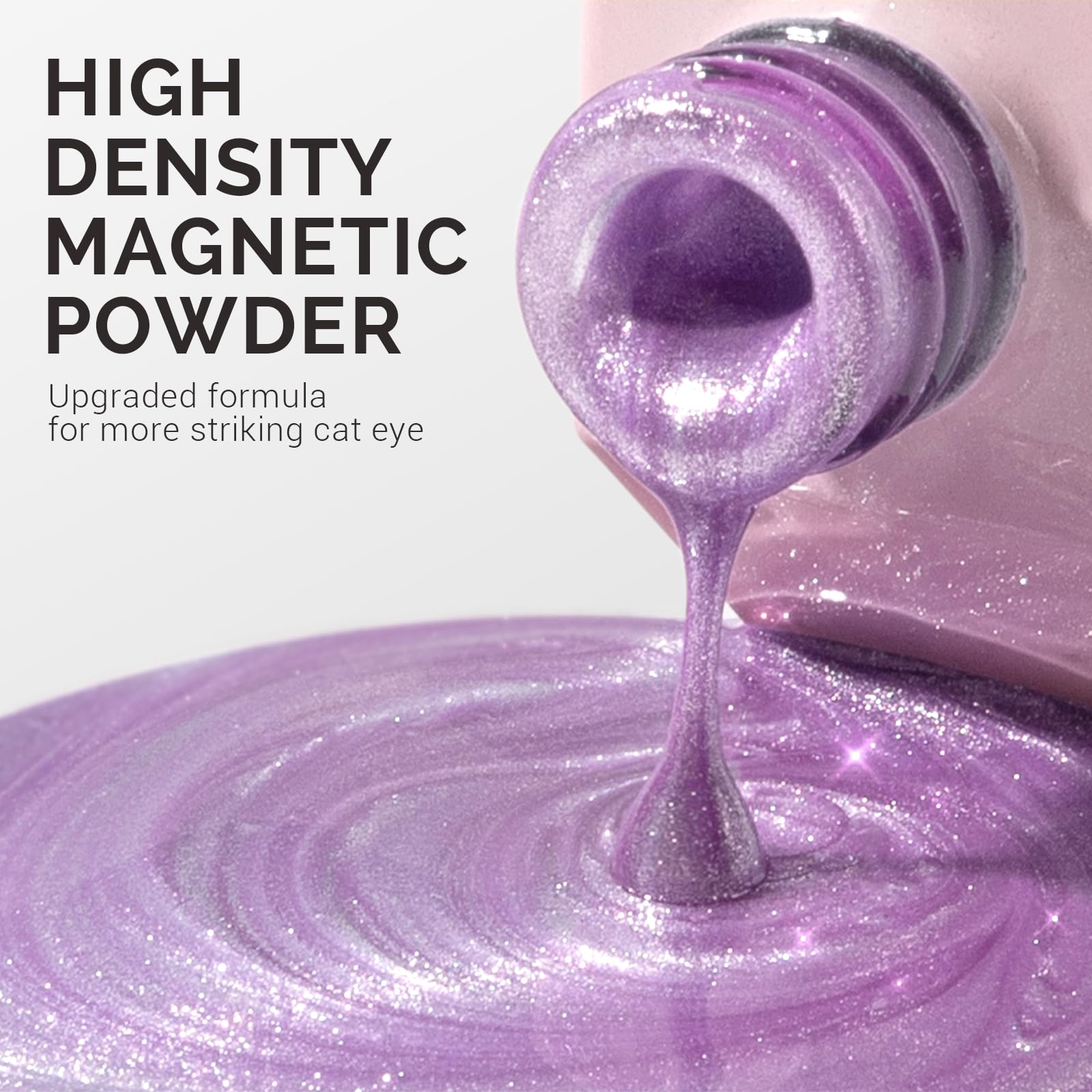 Melodysusie Jeweliver Cat Eye Gel Nail Polish, 0.5 Fl Oz Purple Glitter Holographic Magnetic Nail Polish With Magnet, Uv Nail Po