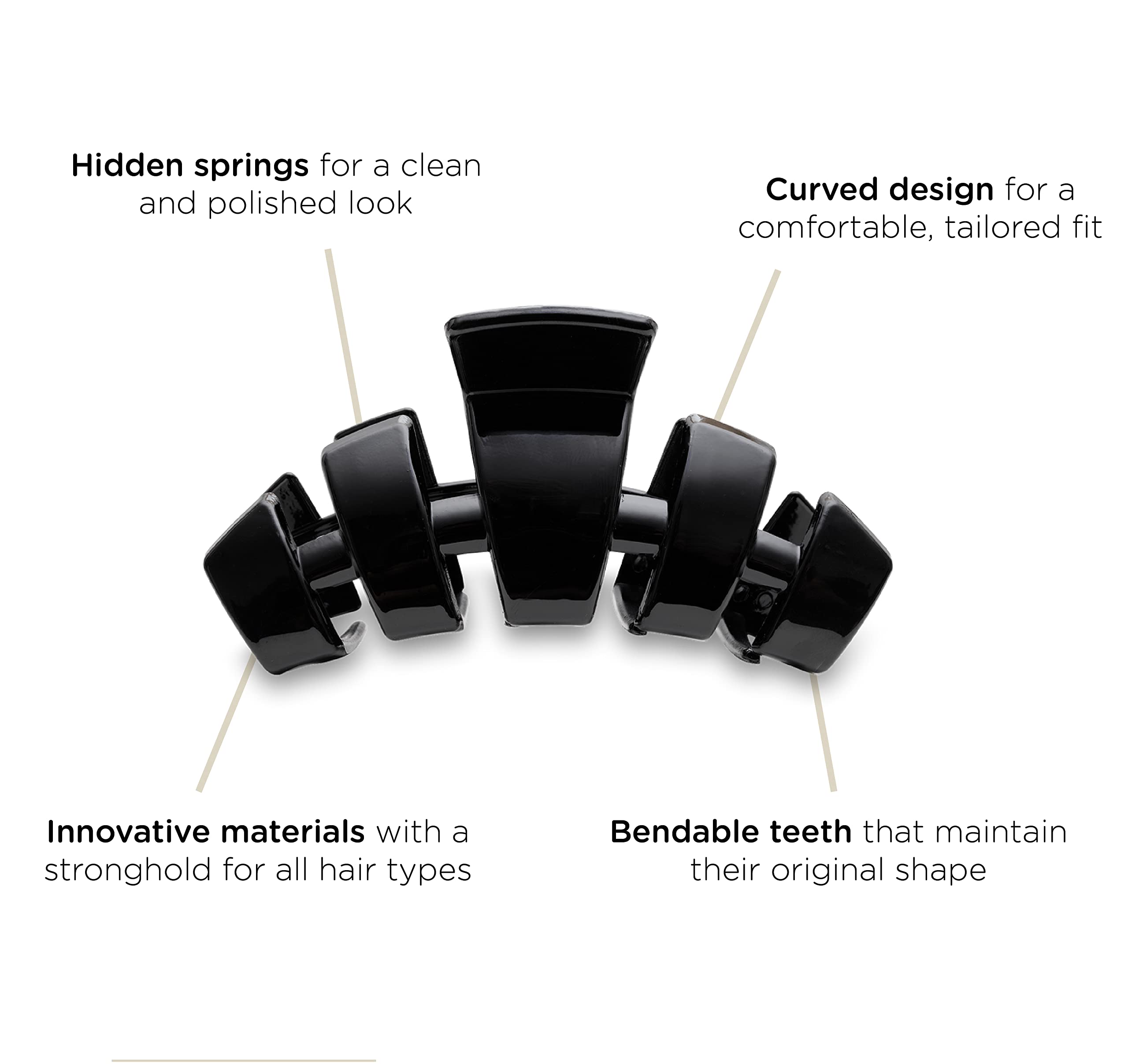 Teleties - Tiny Hair Clip - Strong Grip, Bendable Teeth, Comfortable Curved Design - Ideal For Thin Hair, Kids, Half-Up Hairstyl