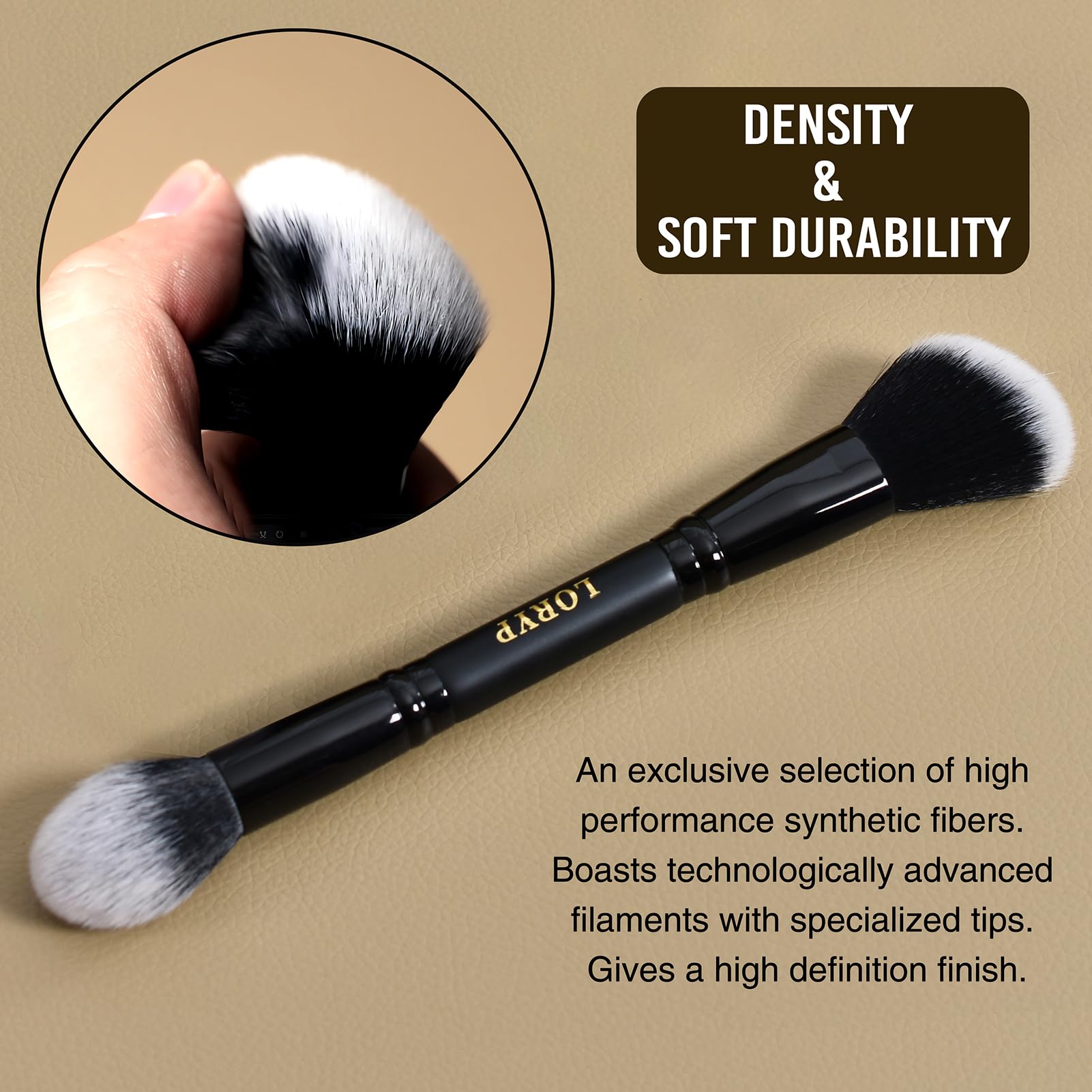 Loryp Foundation Brush Contour Bronzer Brush Double Ended Blush Highlighter Brush For Blending Liquid Powder Concealer Cream