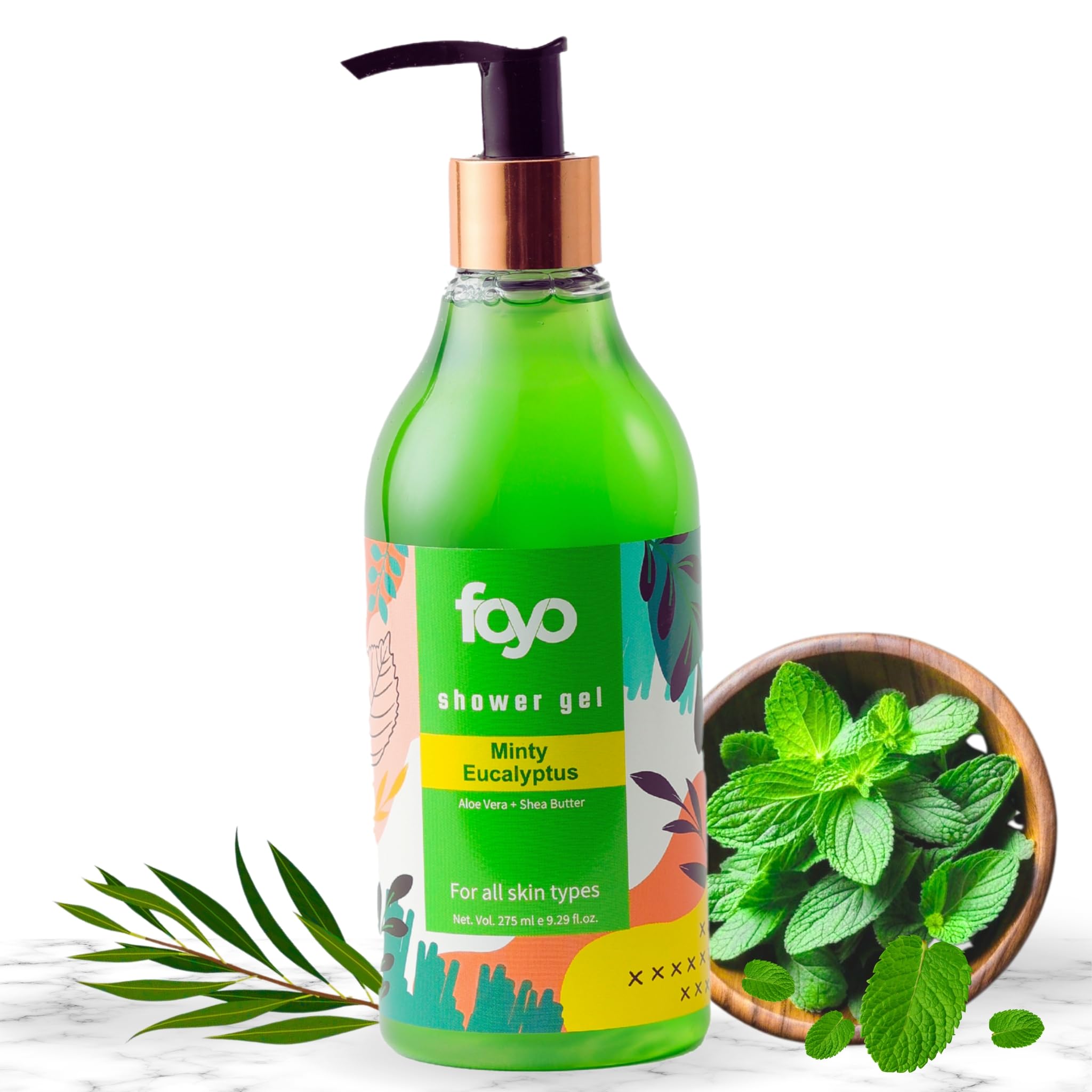 Foyo Minty Eucalyptus Body Wash 275 Ml | Refreshing Shower Gel For Daily Use
