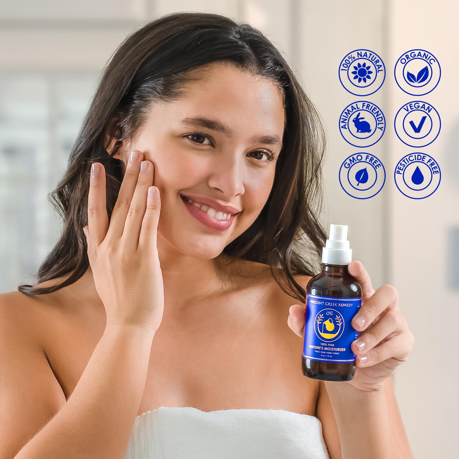 Ancient Greek Remedy After Shower Body Oil - Hydrating Moisturizer with Jojoba, Almond, Olive & Vitamin E, 4 oz