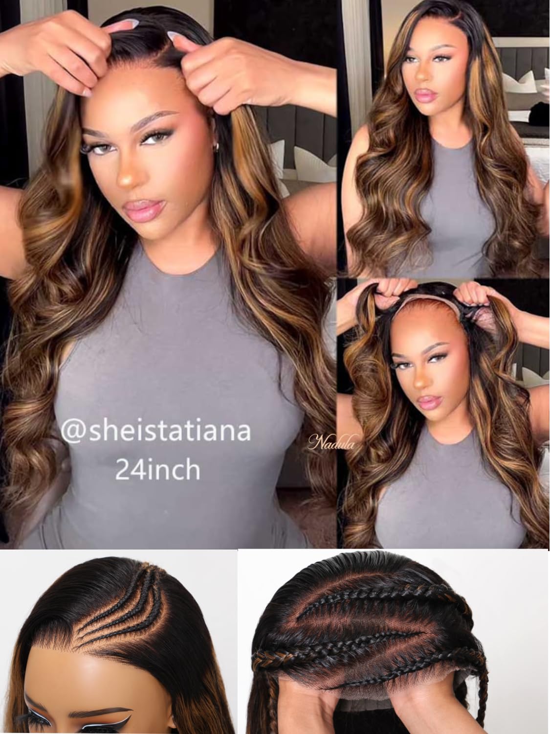 Nadula Bye Bye Knots Glueless Pre Everything Wig Balayage Brown Body Wave 7X5 Pre Cut Hd Lace Front Wigs Human Hair Pre Plucked