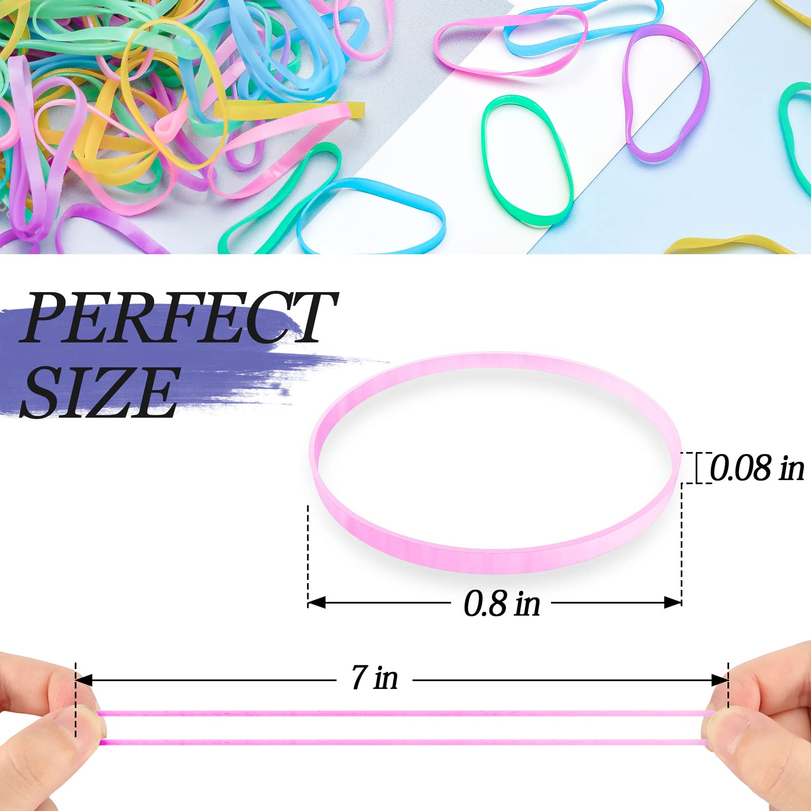 KANPRINCESS 1000PCS Hair Rubber Bands(rainbow)