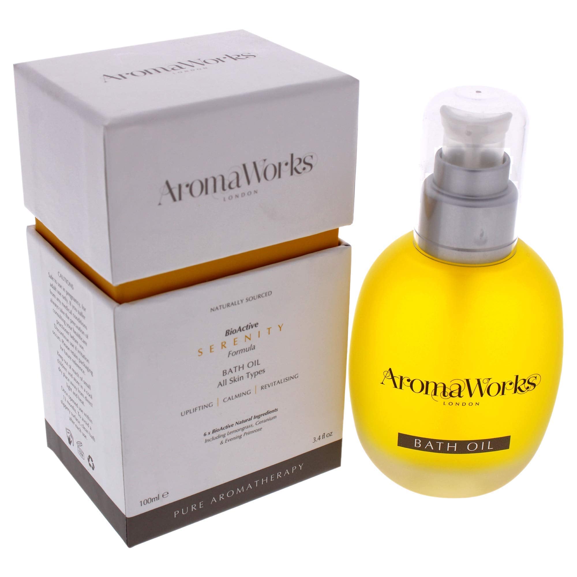 Aromaworks Serenity Bath Oil - 100% Pure Essential Oils - Soothes Away Stress - Uplifts And Energizes Mind - Leaves Skin Nourish