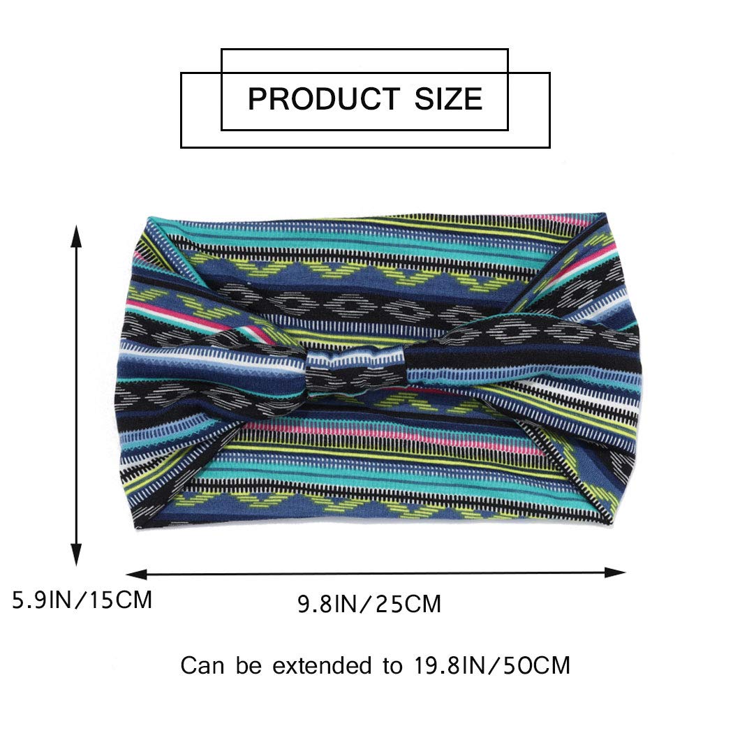 Gortin Boho Headbands Stretch Wide Hair Bands Black Elastic Yoga Sweatband Knoted Turban Headband Cloth Twist Head Wraps Stylish