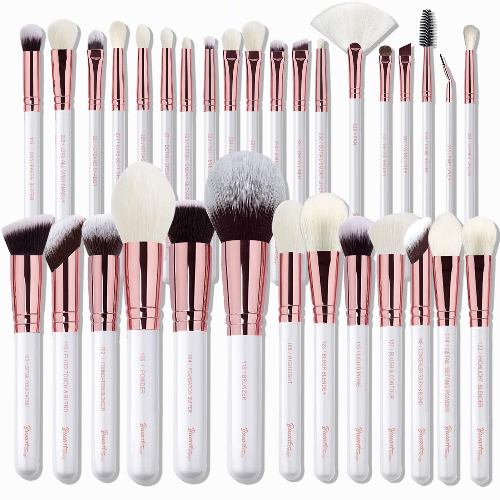 Pro makeup Artist Brushes Set 32Pcs Luxury Goat Hair Horse hair Makeup Brush Set eye and face brushes for every possibility By B