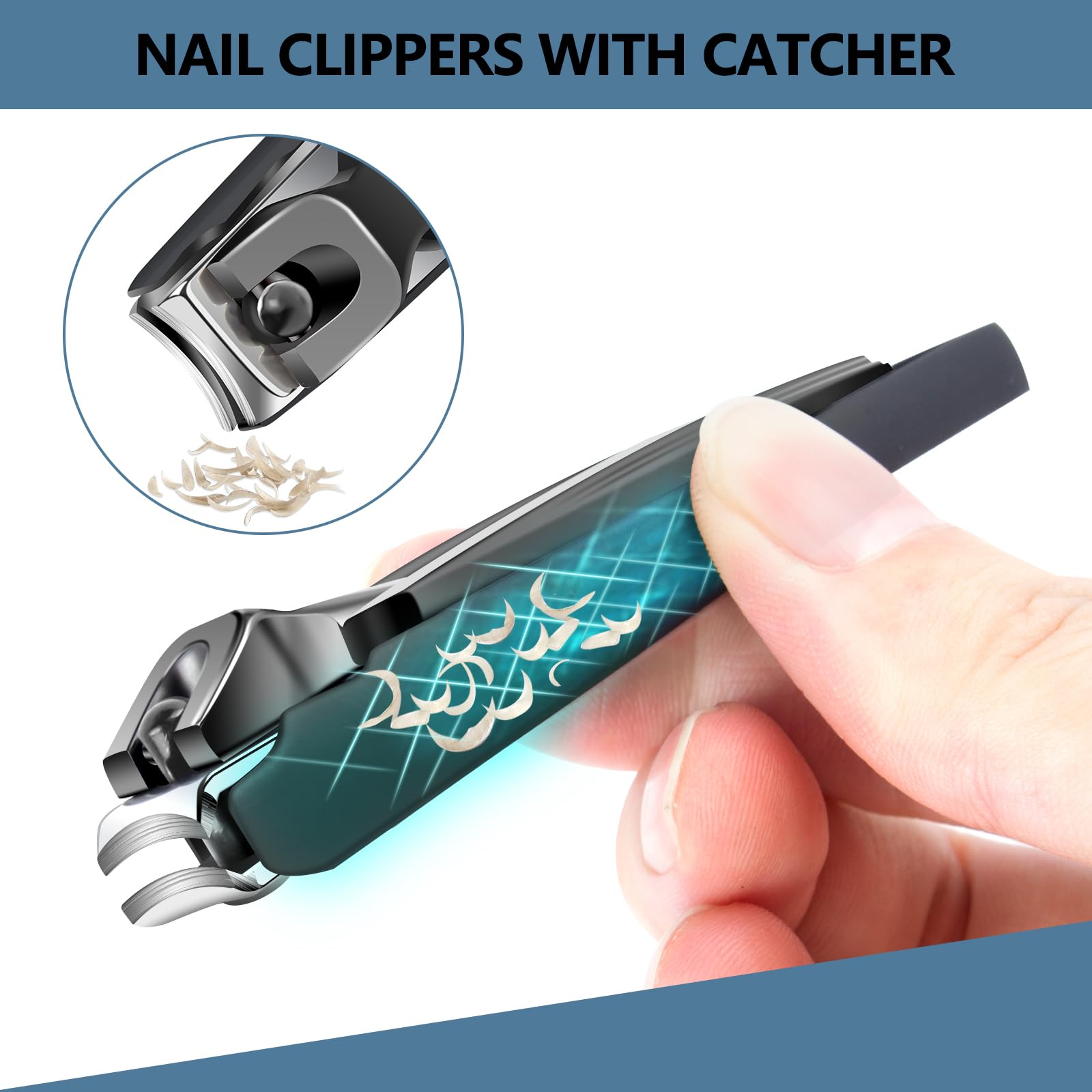 Toenail Clippers for Seniors Thick Nails - Straight 17mm Wide Jaw Toenail Clippers for Men Thick Nails, 37mm Heavy Duty Toe Nail