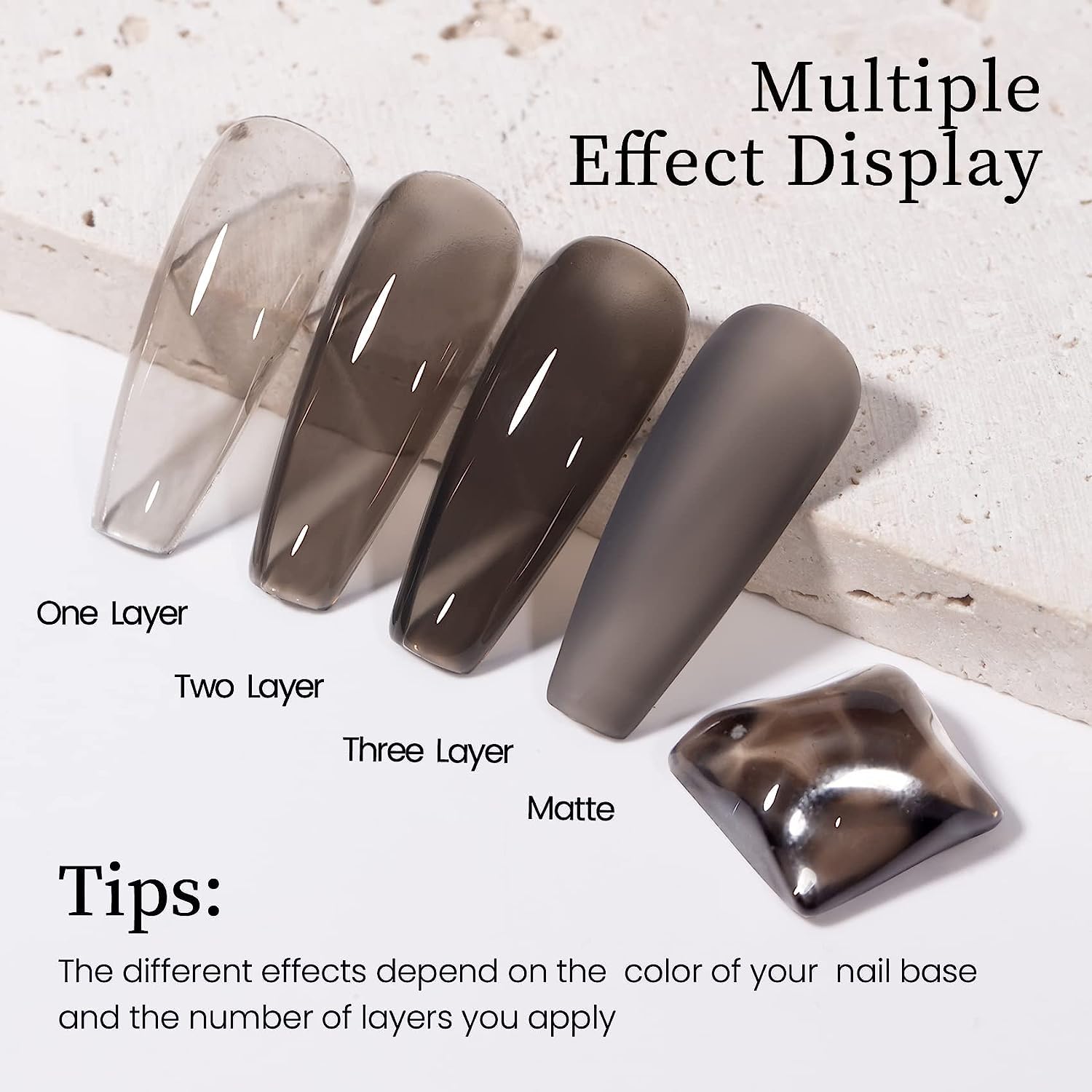 MAYCHAO 15ML Jelly Black Gel Nail Polish 1Pc Translucent Sheer Black Gel Polish Soak off Transparent Nail Polish Gel Nail Art Ma