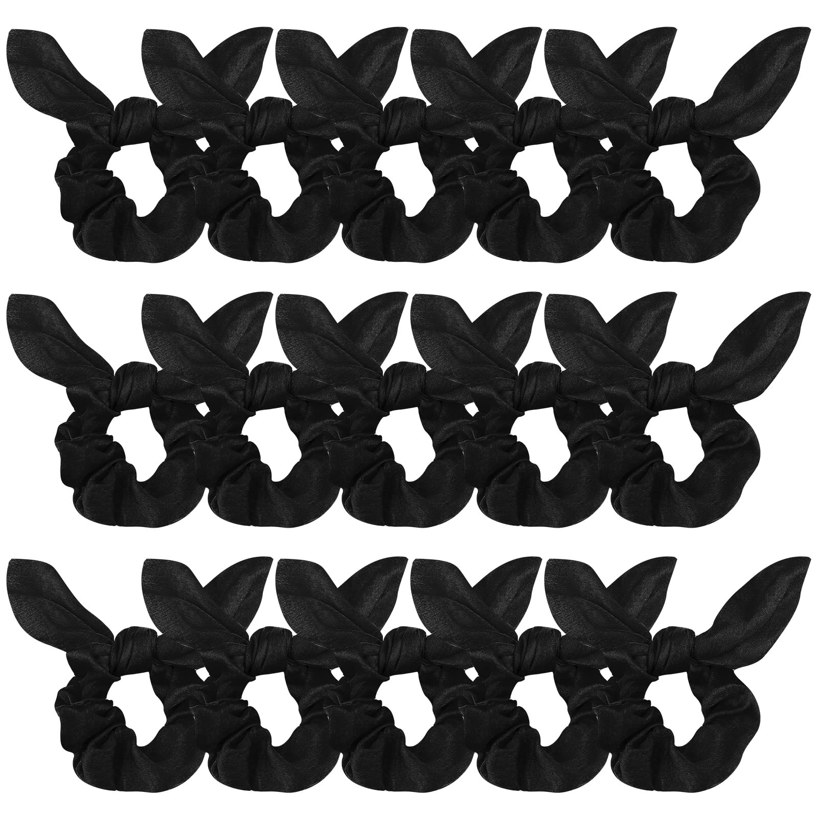 Ondder Hair Scrunchies - 15 Pcs Bow Ribbon Scrunchies with Elastic Hair Ties, Ponytail Holders & Hair Accessories for Women, Gir