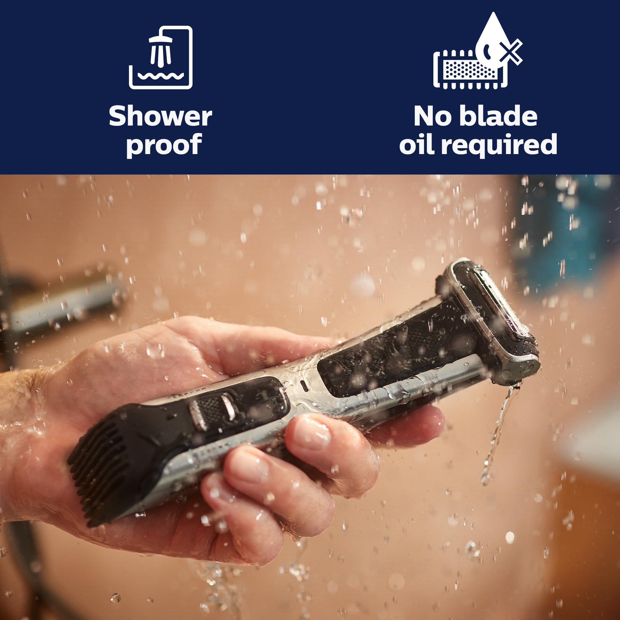 Philips Norelco Bodygroom 7000 Series, Showerproof Groin And Body Trimmer For Men, Precise Body Grooming, Adjustable Comb, Safe
