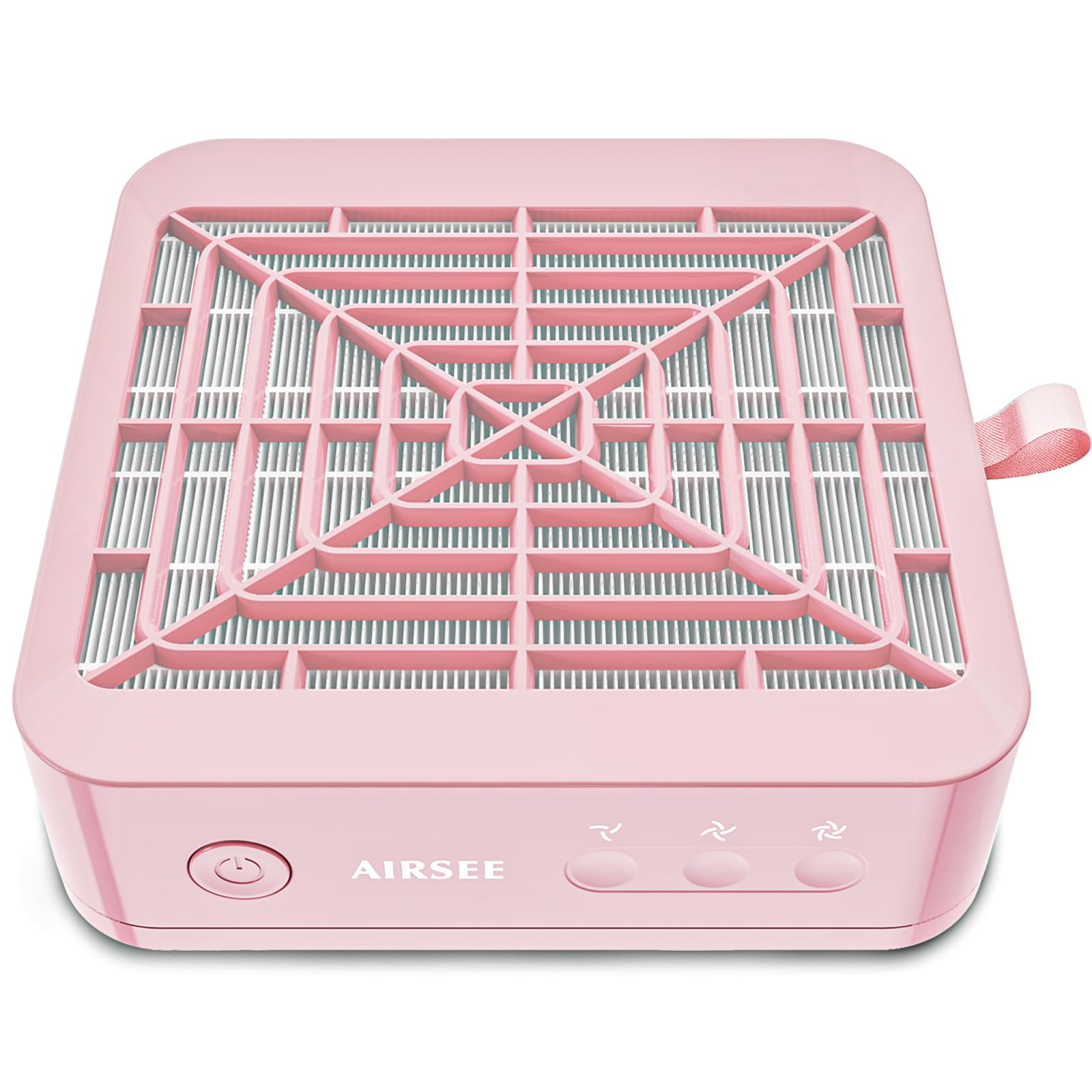 AIRSEE Portable Nail Dust Collector with Reusable Filter,Powerful Manicure Vacuum for Acrylic Gel Nail Polishing,3-Speed Adjusta